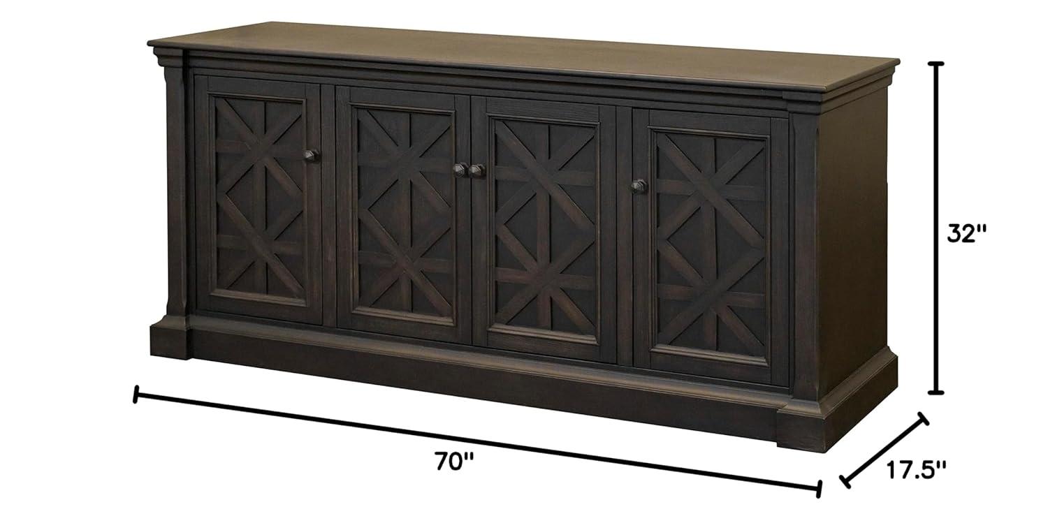 Kingston Traditional 70" TV Console: English Manor Style, No Assembly - Martin Furniture
