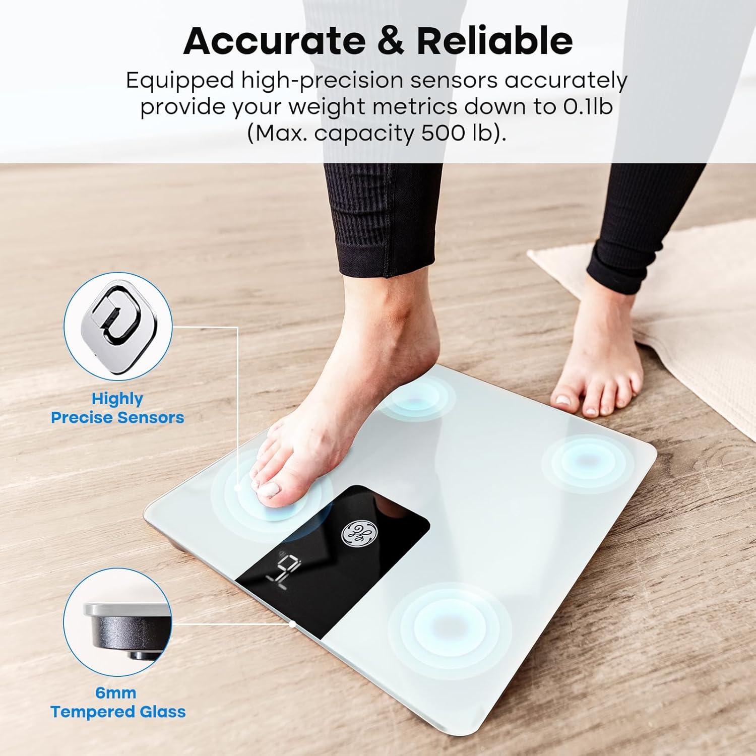 White Digital Smart Floor Scale with Body Analysis