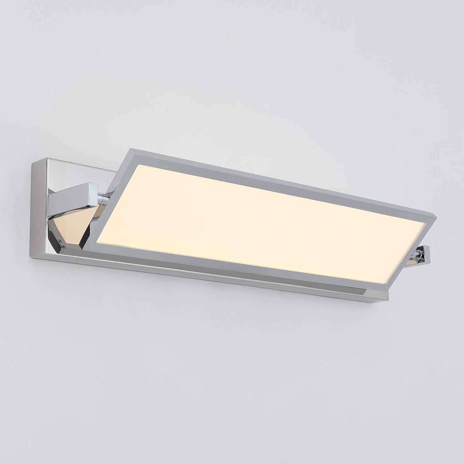 Chrome Flat Panel LED Vanity Light with Integrated LED