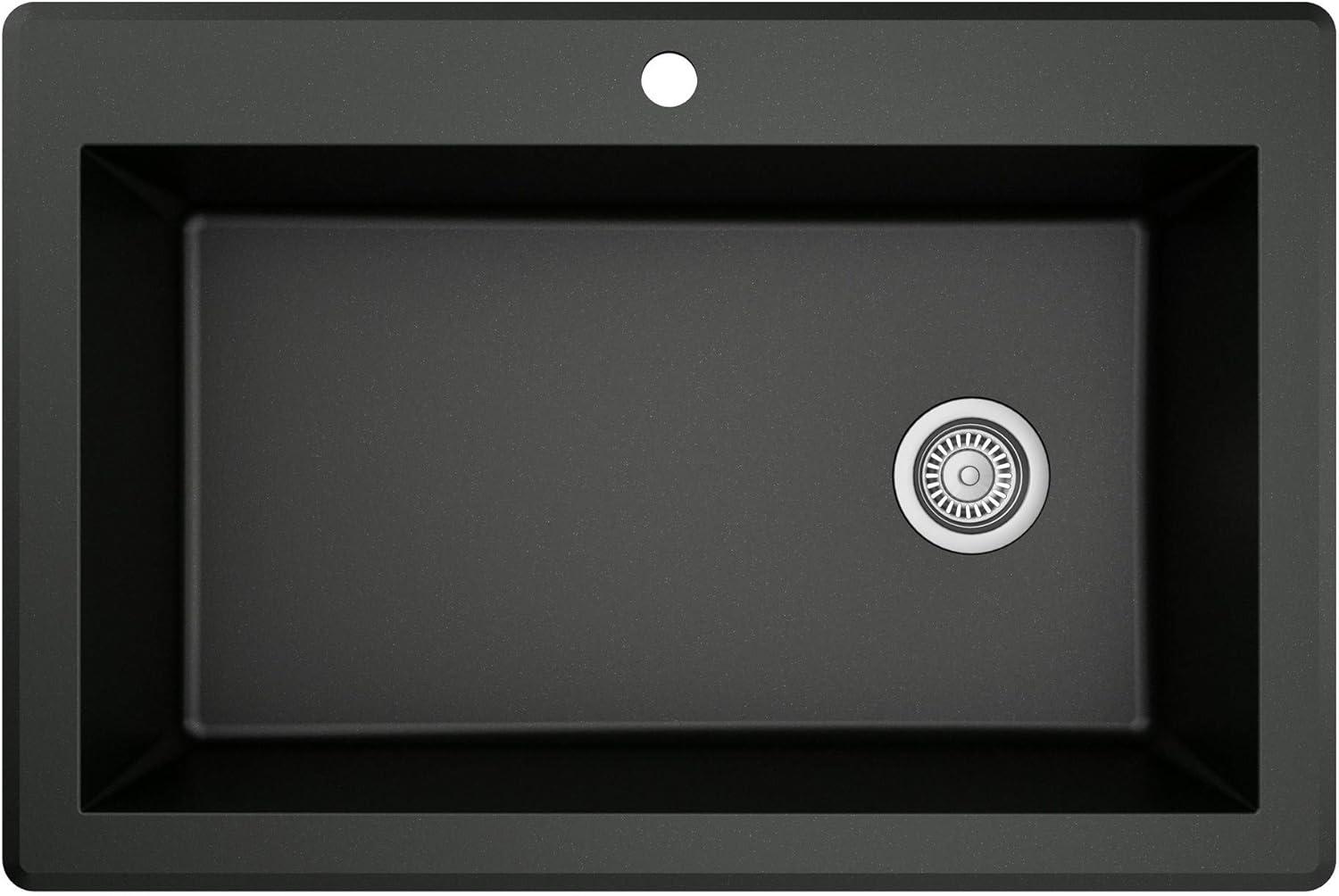 Karran Drop-in Quartz Composite 33'' X 22'' 1-Hole Single Bowl Kitchen Sink