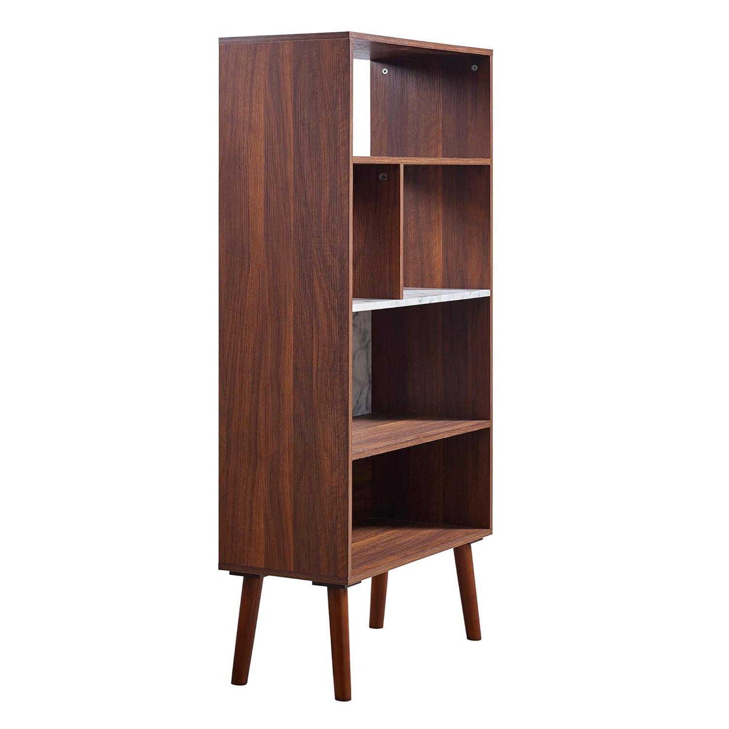 Mercer41 Carbone Marble-Look 5-Tier Display Bookcase Shelf