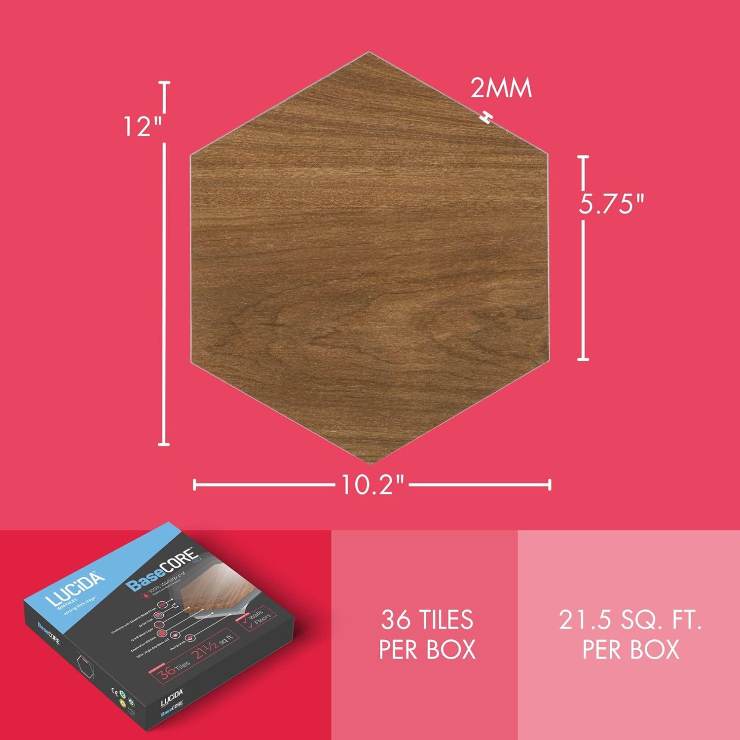 Lucida USA BaseCore HEX 12mil x 5.75" W Peel and Stick Vinyl Plank Flooring