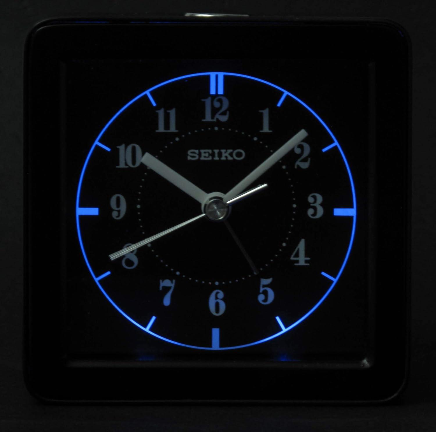 Seiko 3.54" Black and Gold Quartz Alarm Clock