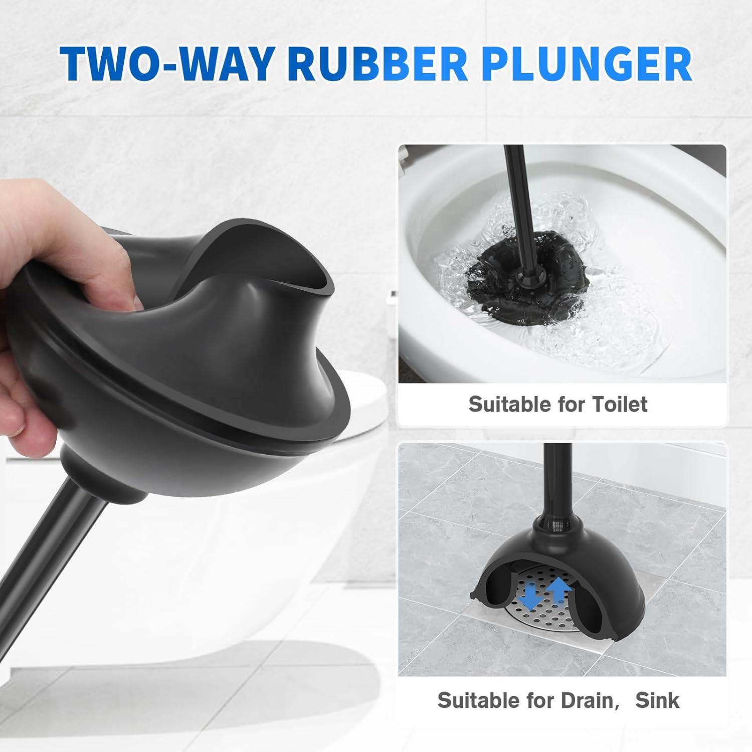 Tyuong Toilet Brush And Plunger Set 2 In 1 Plunger And Brush Set Toilet Brush Toilet Plunger And Brush Set Black Toilet Brush And Plunger Set Bathroom Plunger Household