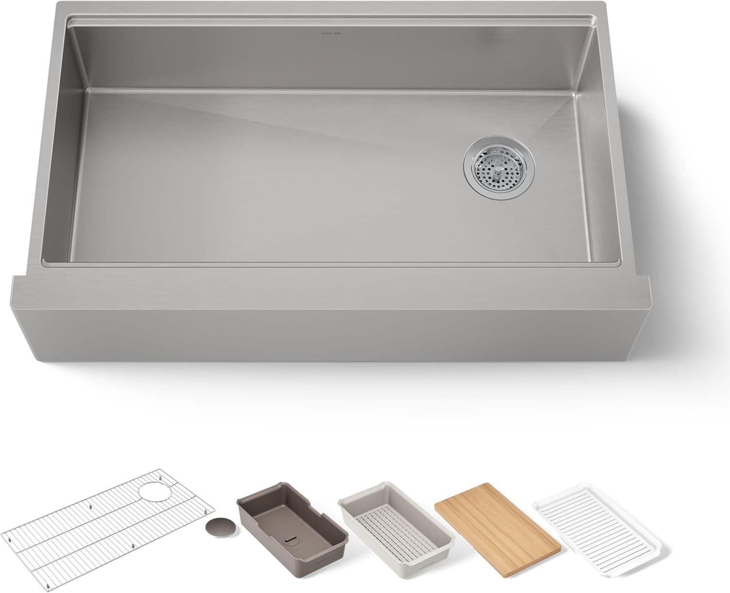 Strive 36" Stainless Steel Farmhouse Undermount Single-Bowl Kitchen Sink