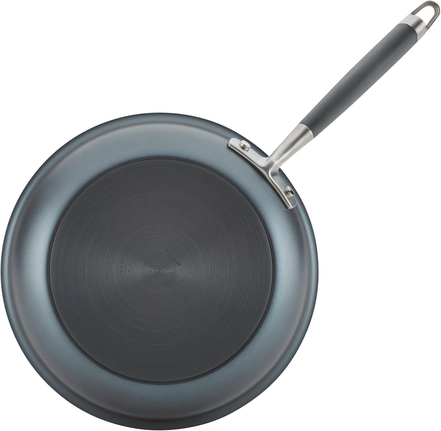 Anolon Advanced Home 10.25" & 12.75" Twin Pack Open Fry Pans Moonstone: Nonstick, Hard Anodized, Oven-Safe, Hand Wash