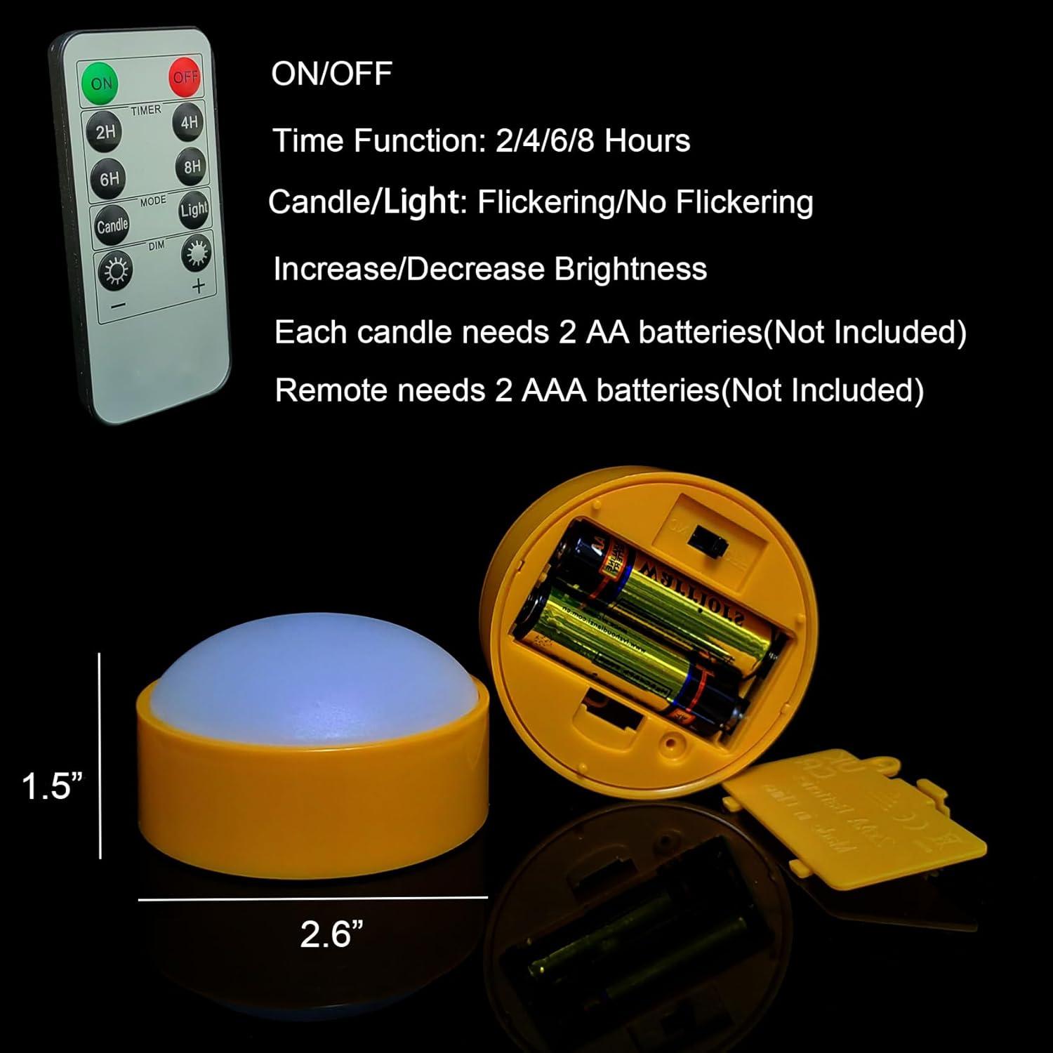 Deago 2 Pack Halloween LED Pumpkin Lights with Remote and Timers Battery Operated Orange Jack-O-Lantern Lights Flameless Candles for Halloween Decorations