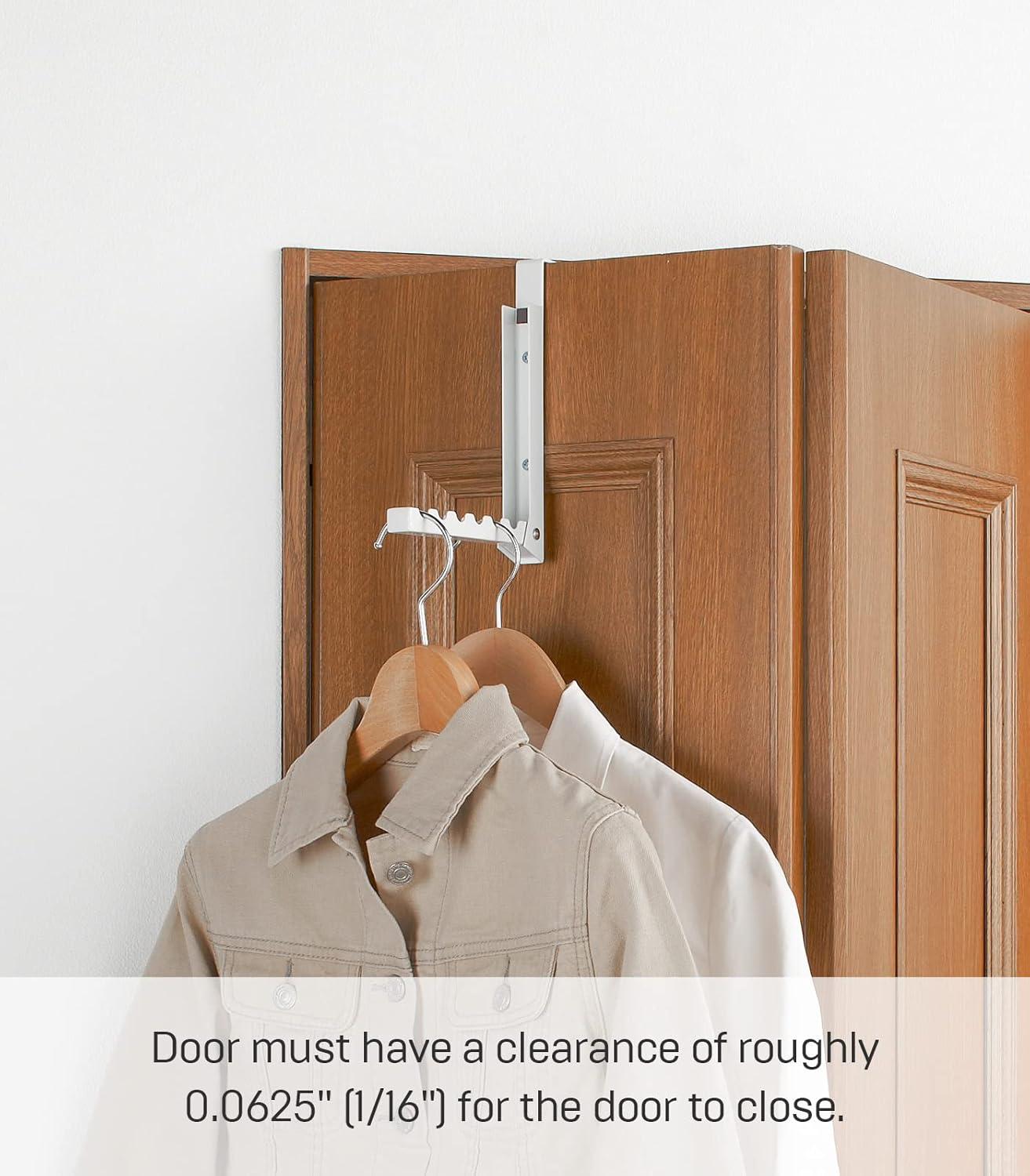Yamazaki Home Over The Door Hooks - Folding Hanging Coat Rack, Steel, Over-the-Door
