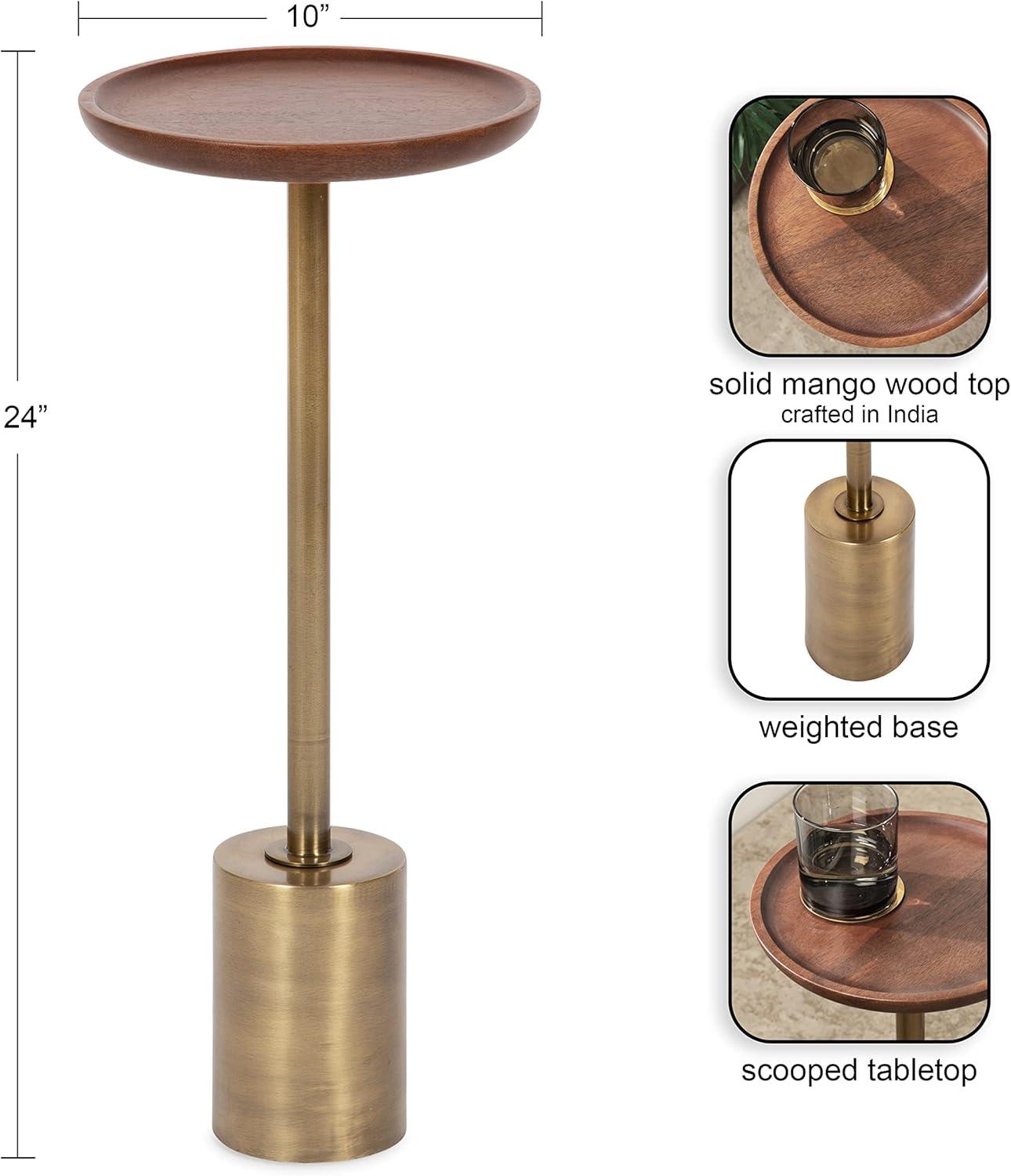 Kate and Laurel Xyler Wood and Metal Drink Table