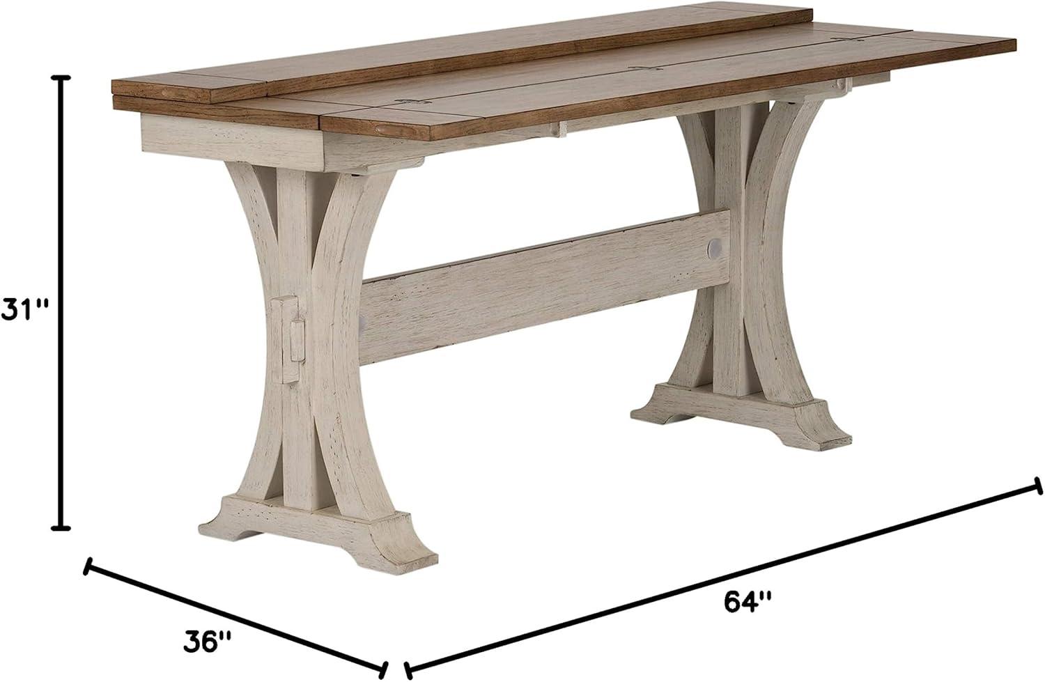 Farmhouse Reimagined White Flip Lid Sofa Table