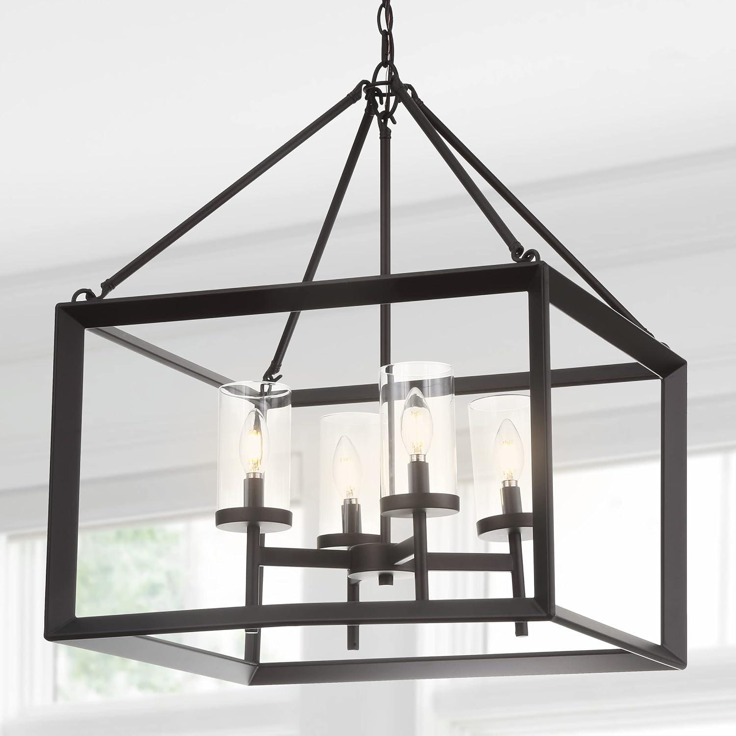 Anna 21" 4-light Metal/Glass LED Pendant, Oil Rubbed Bronze
