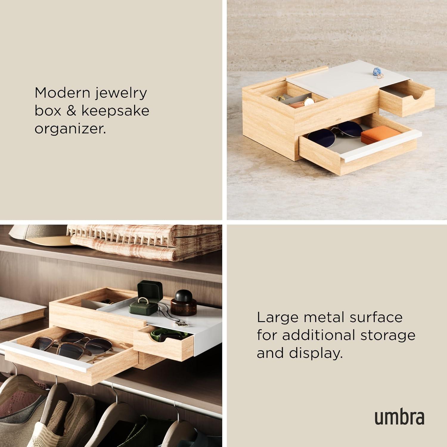 Umbra Stowit White and Neutral Jewelry Box Storage