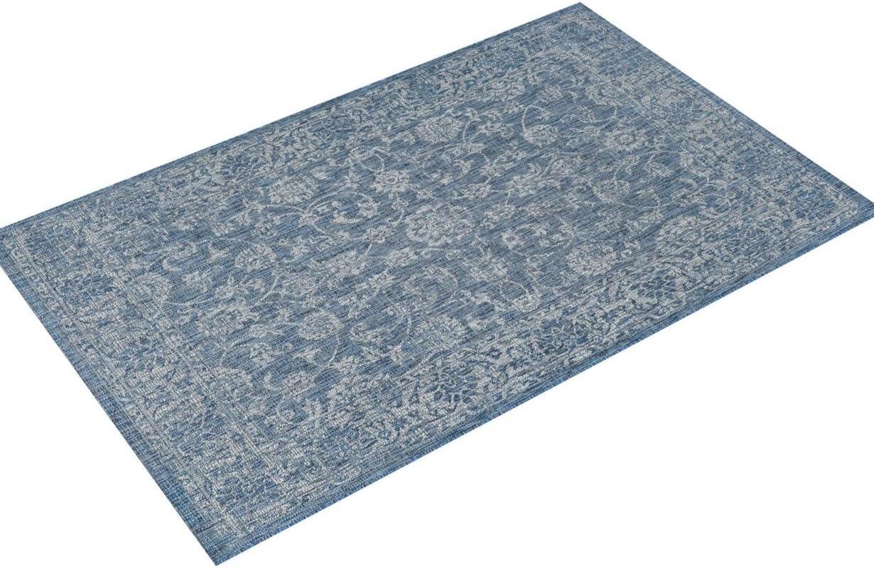 Tela Bohemian Inspired Textured Weave Floral Indoor/Outdoor Area Rug - JONATHAN Y