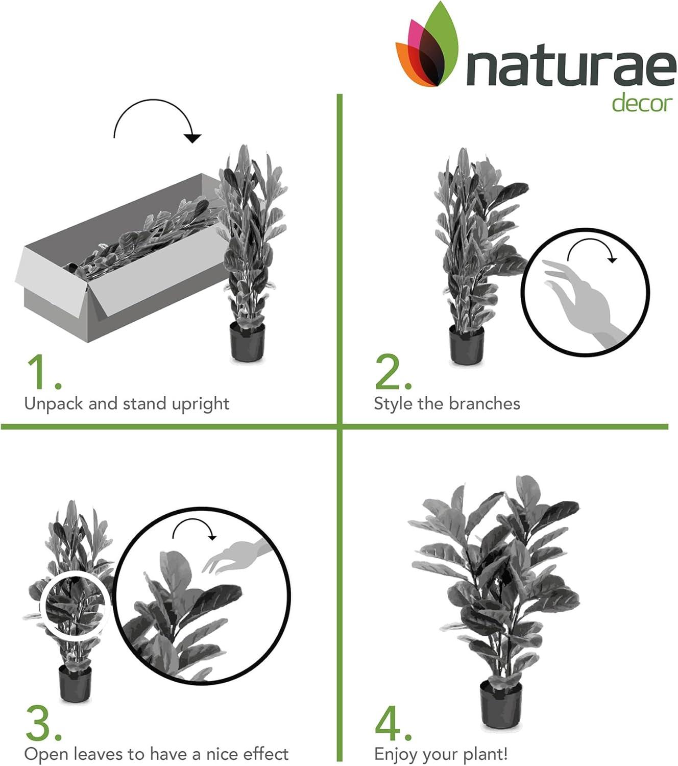 Naturae Decor Faux Fiddle Leaf Fig Plant in Pot