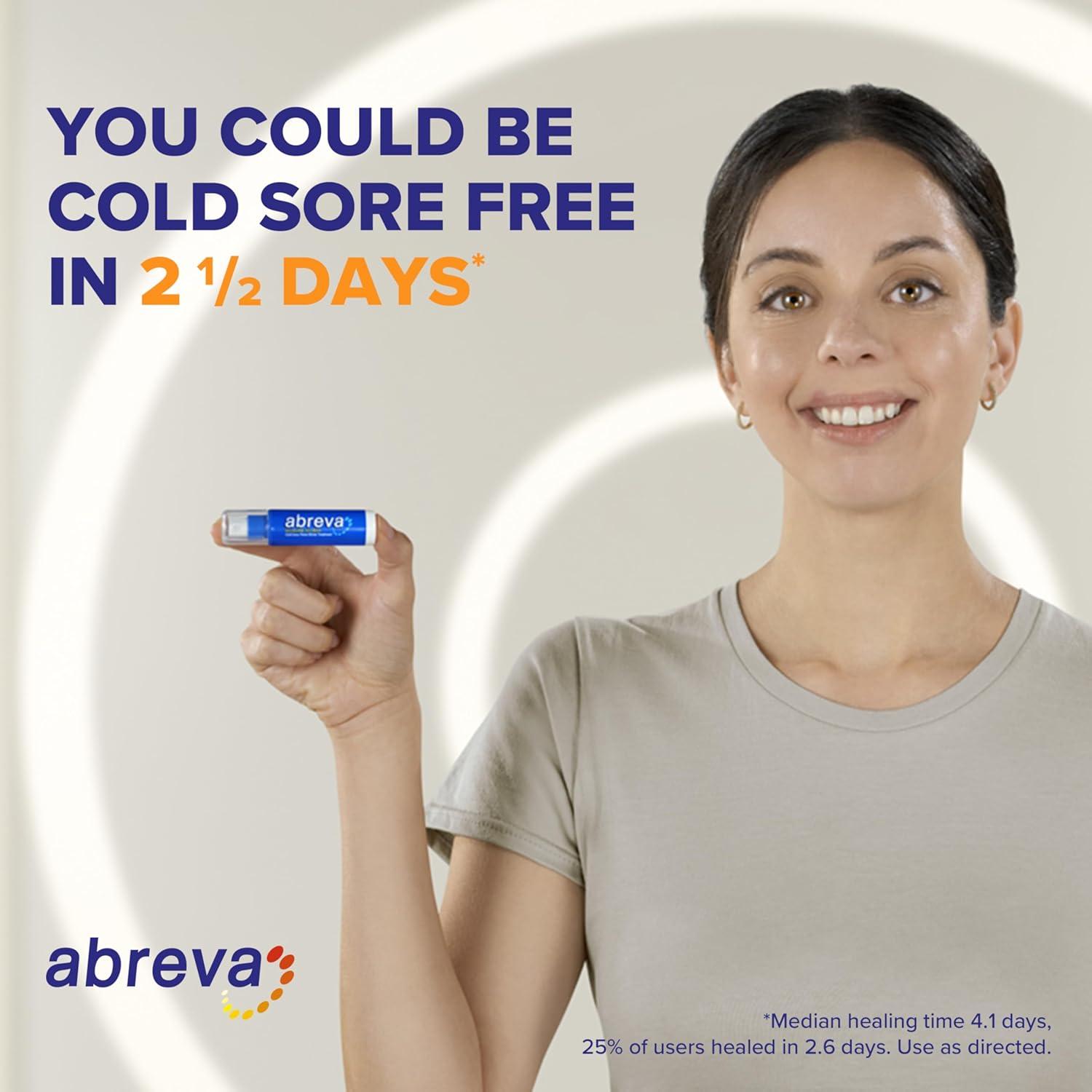 Abreva Docosanol 10% Cream Cold Sore/Fever Blister Treatment Tube - 0.07oz