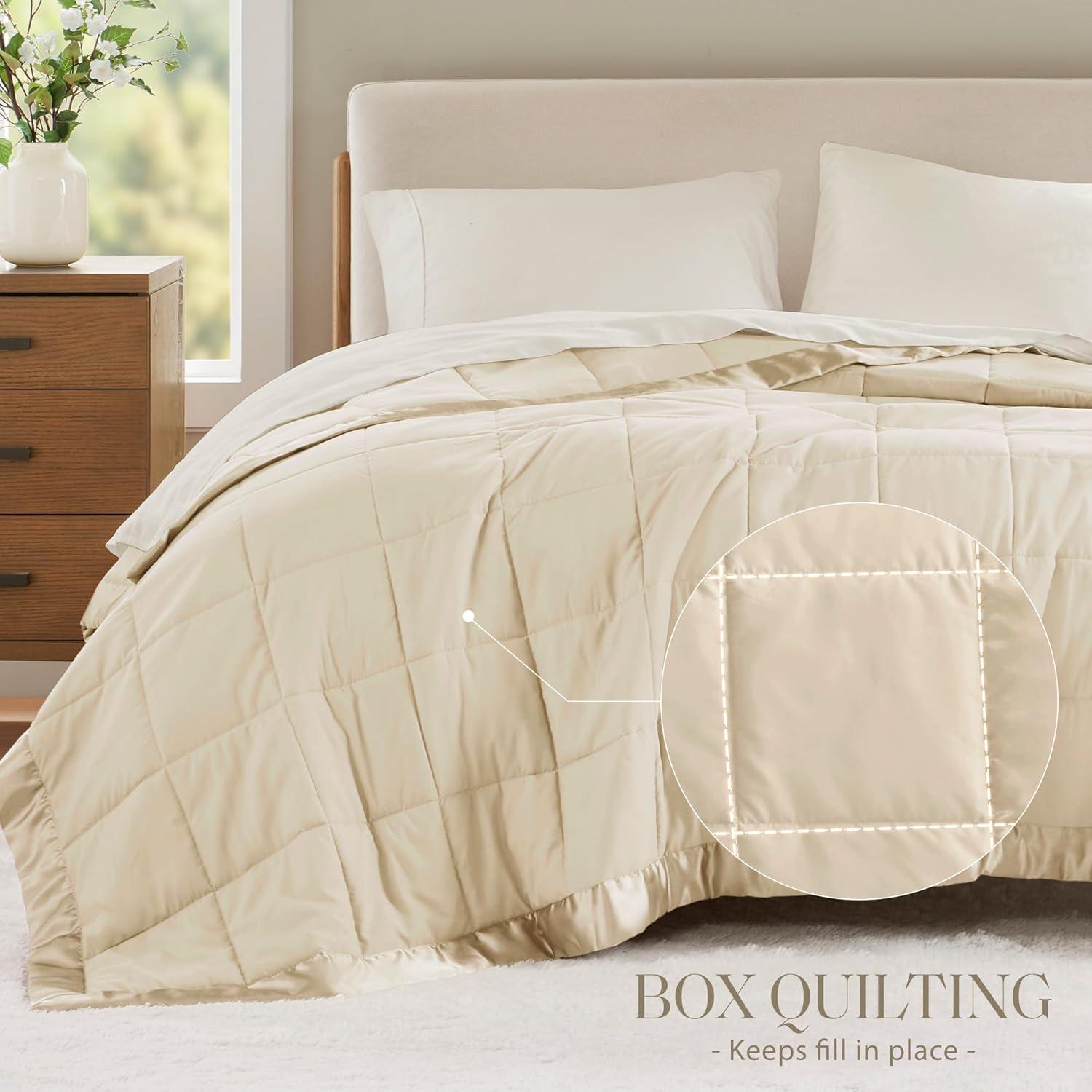 Madison Park Lightweight Down Alternative Blanket with Satin Trim