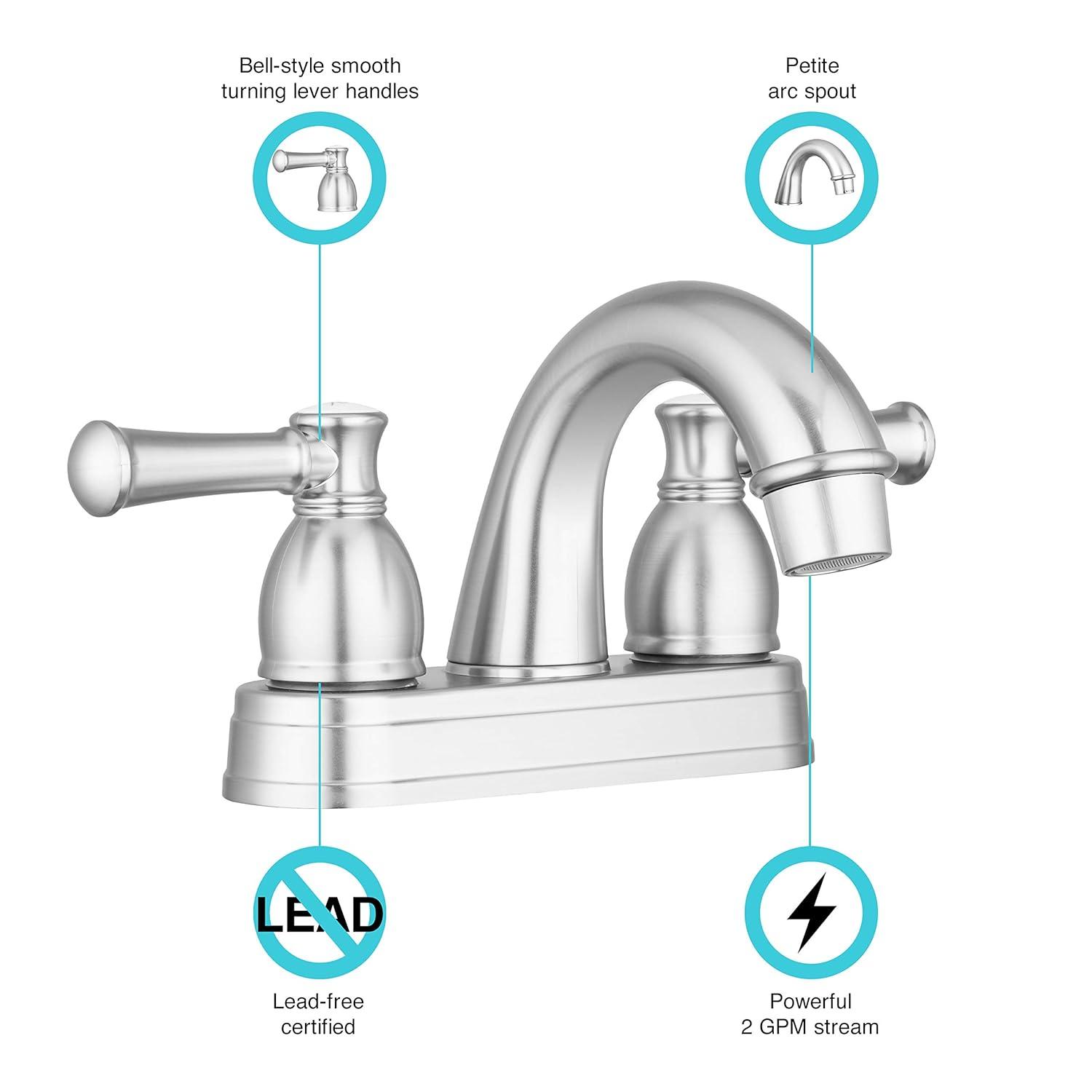 Dura Faucet Designer Arc Spout RV Lavatory Faucet - Brushed Satin Nickel