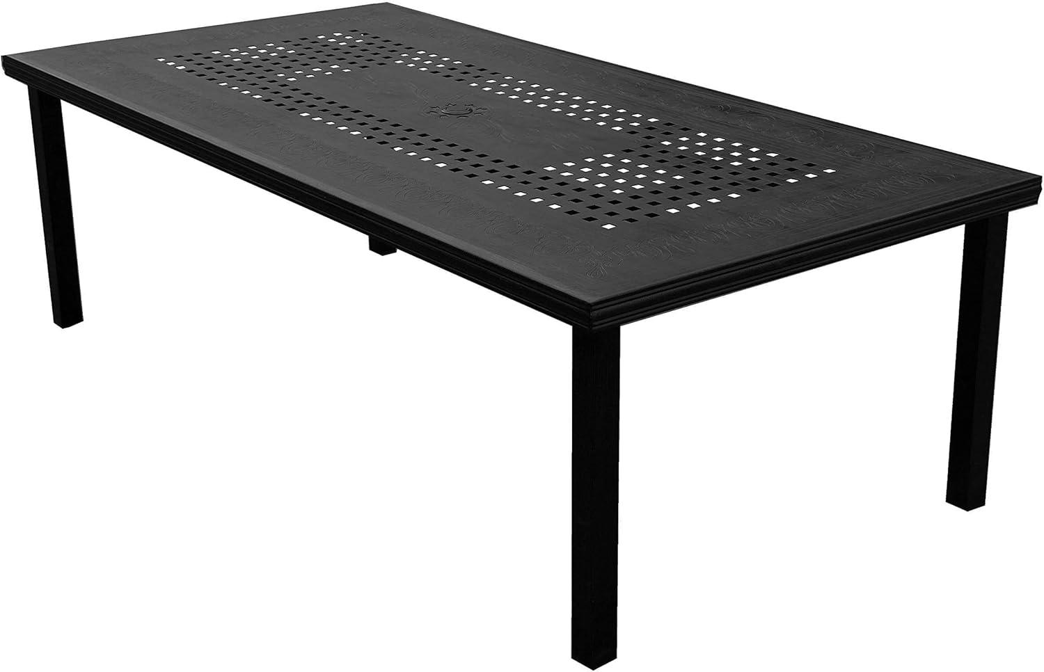 Oakland Living 95" Rectangular Modern Outdoor Mesh Lattice Aluminum Patio Dining Set with 8 Arm Chairs Black
