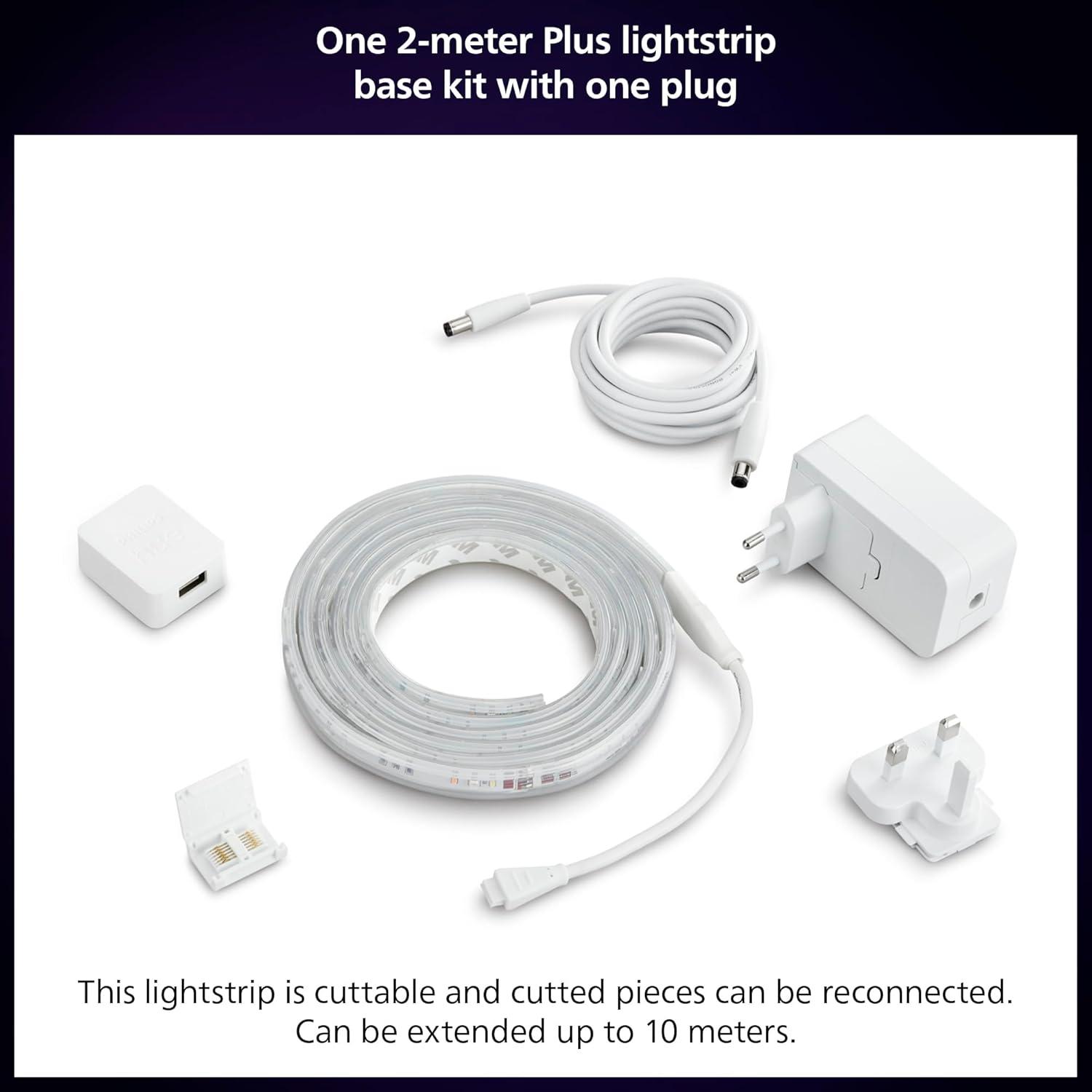 Philips Hue White and Color Ambiance Bluetooth-enabled Lightstrip Extension: LED, Multicolored, Indoor, Plastic, 16M Settings