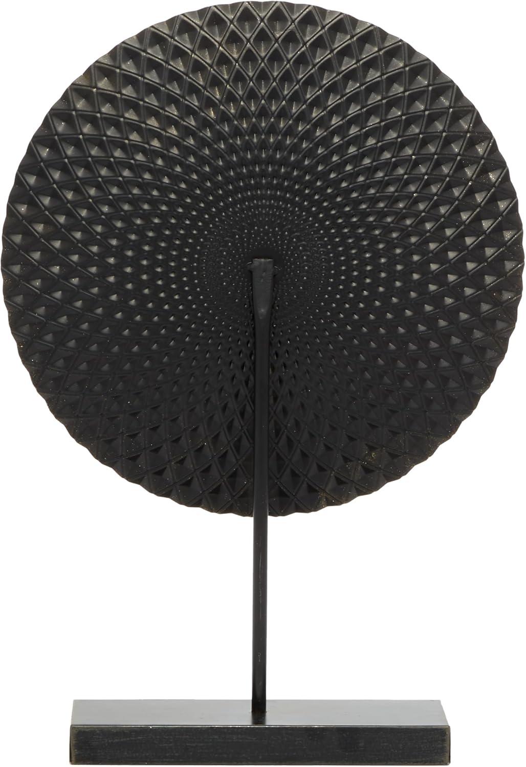 Dakota Fields Diahna Metal Geometric Decorative Gray Sculpture with Black Base