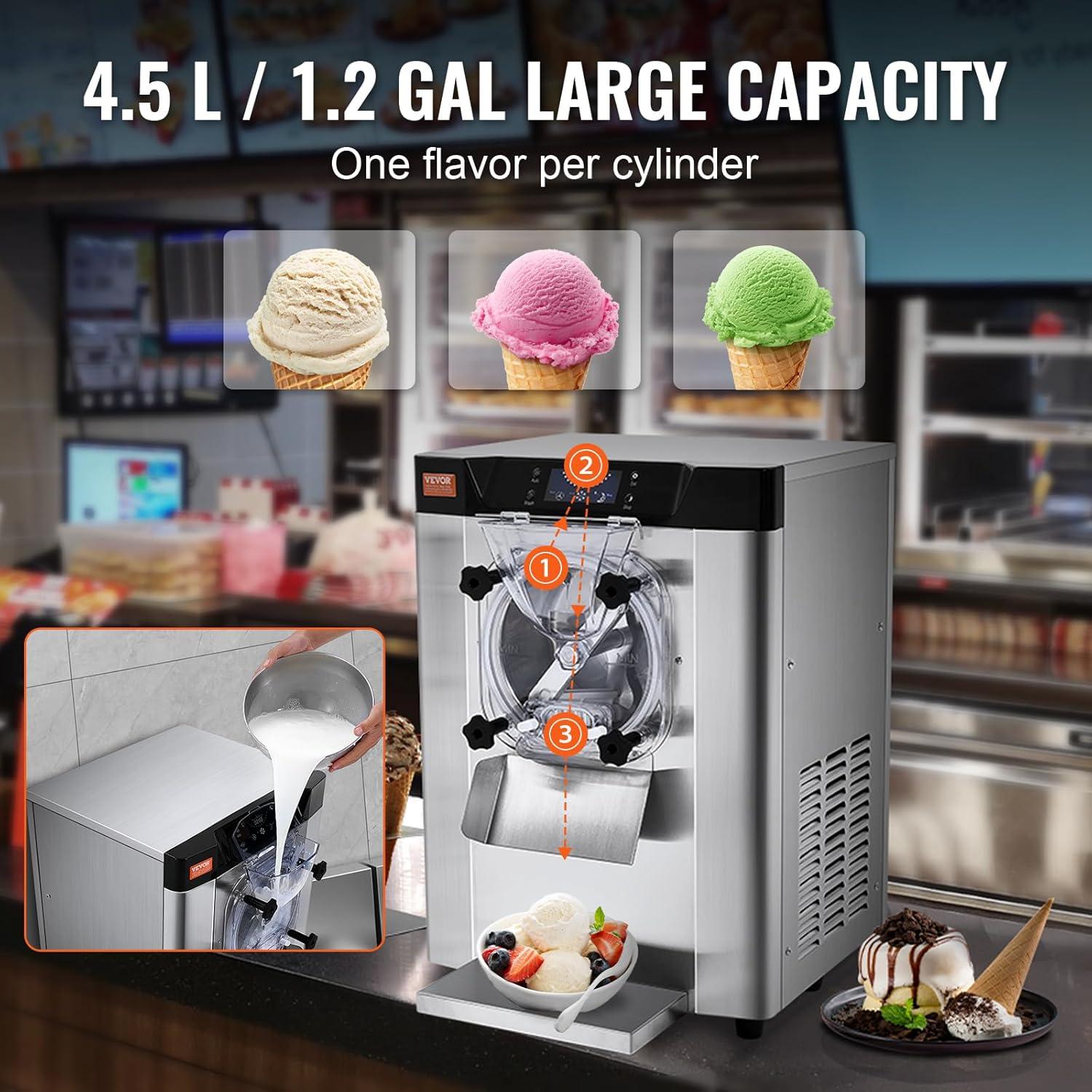 Stainless Steel Single Flavor Commercial Ice Cream Machine