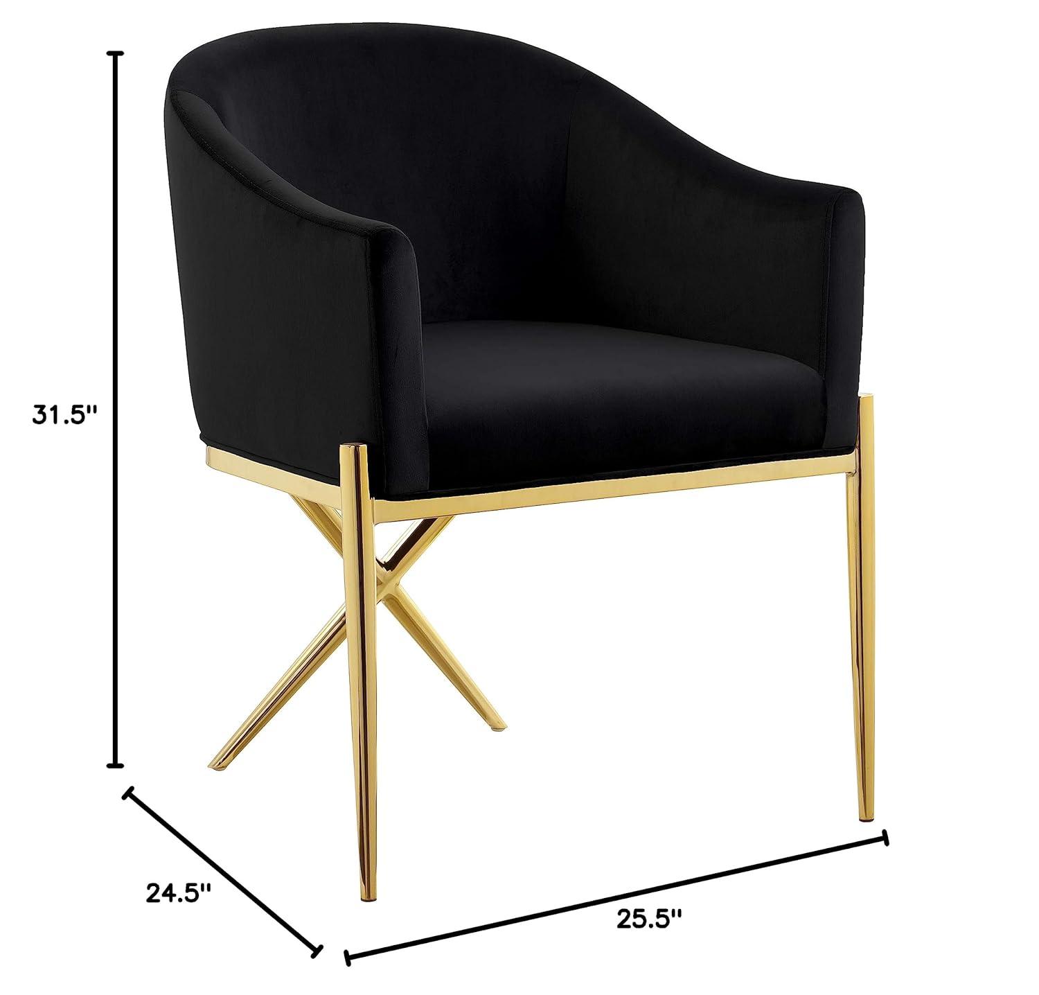 Meridian Furniture Xavier Modern 19.5"H Velvet Dining Chair in Black
