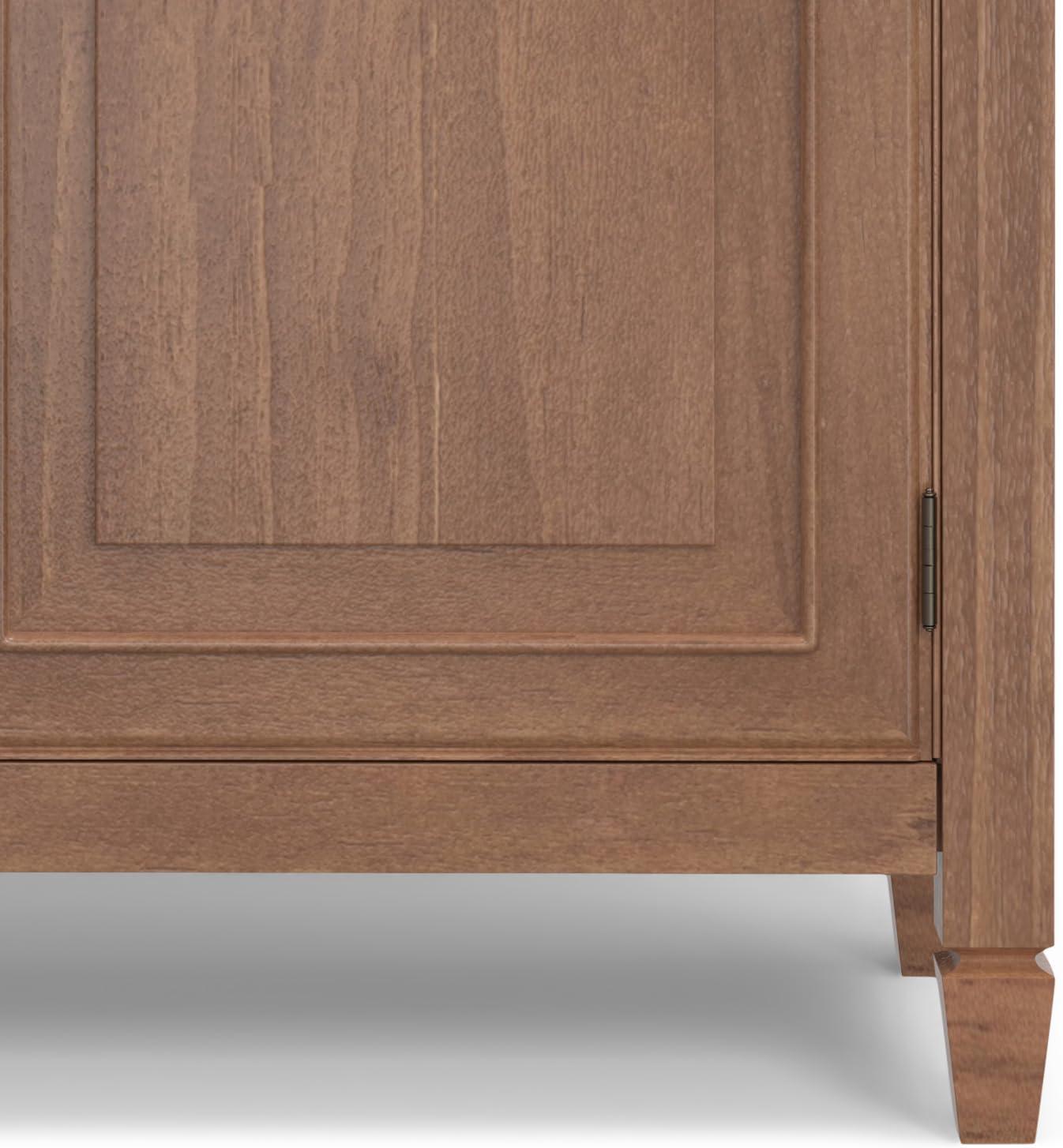 Simpli Home Connaught Solid Wood 2 - Door Accent Cabinet Entryway Storage Cabinet