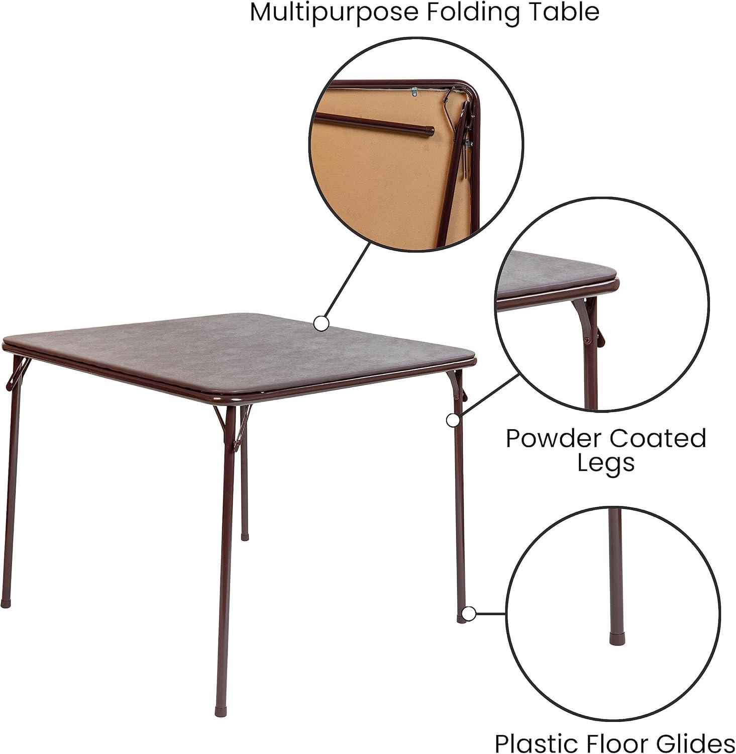 Folding Card Table - Lightweight Portable Folding Table with Collapsible Legs