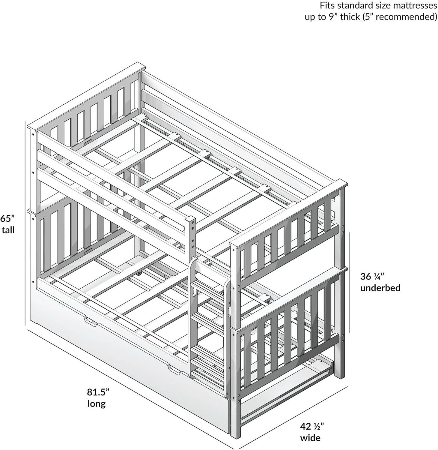 Max & Lily Twin over Twin Bunk Bed with Trundle