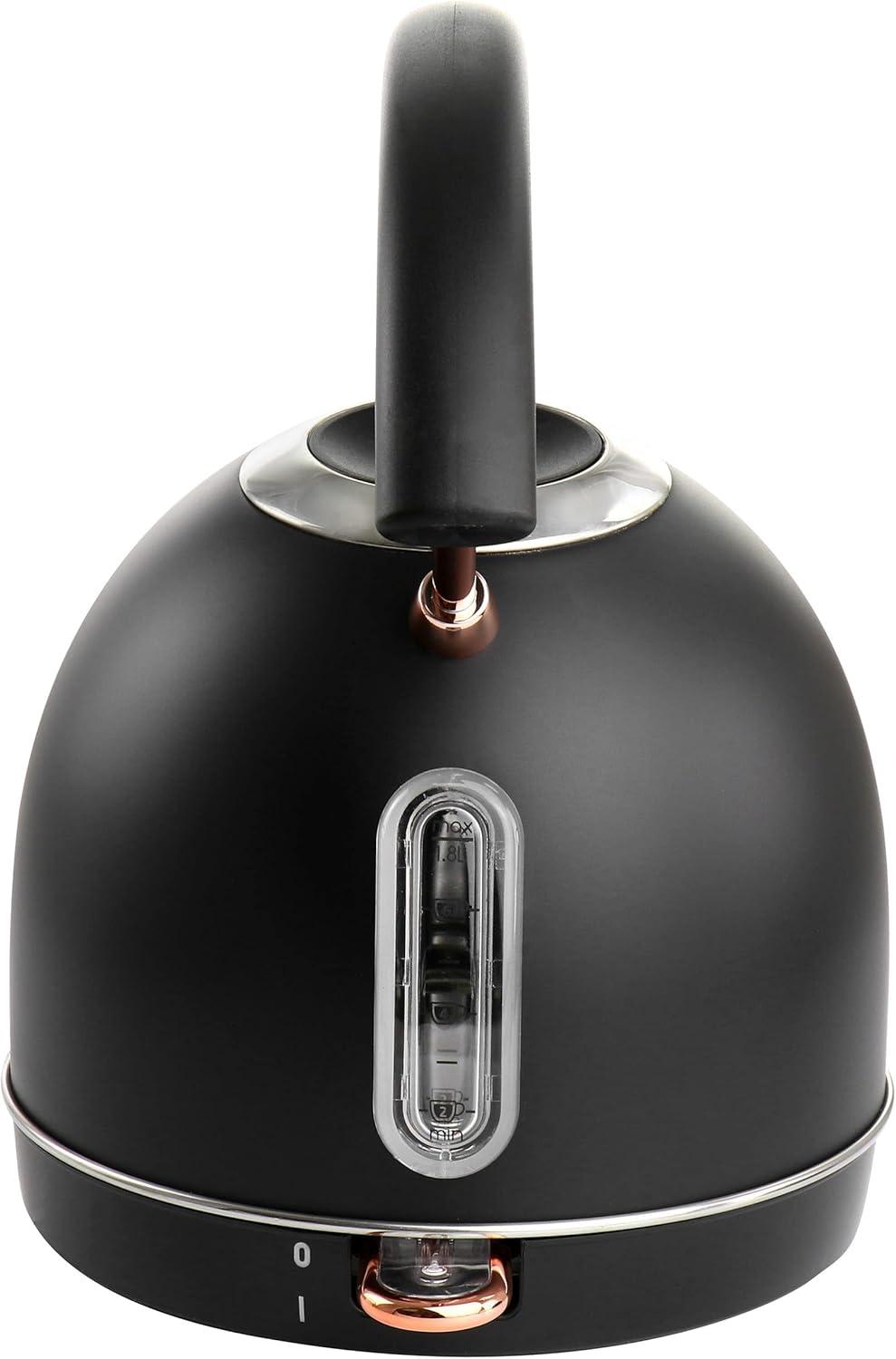 MegaChef 1.8 Liter Half Circle Electric Tea Kettle in Matte Black