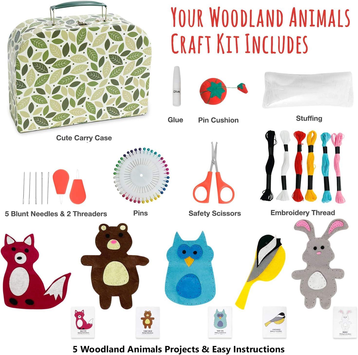 CraftLab Woodland Animals Kids Sewing Craft Kit, Educational Arts & Craft Gift for Boys and Girls Ages 8 to 12