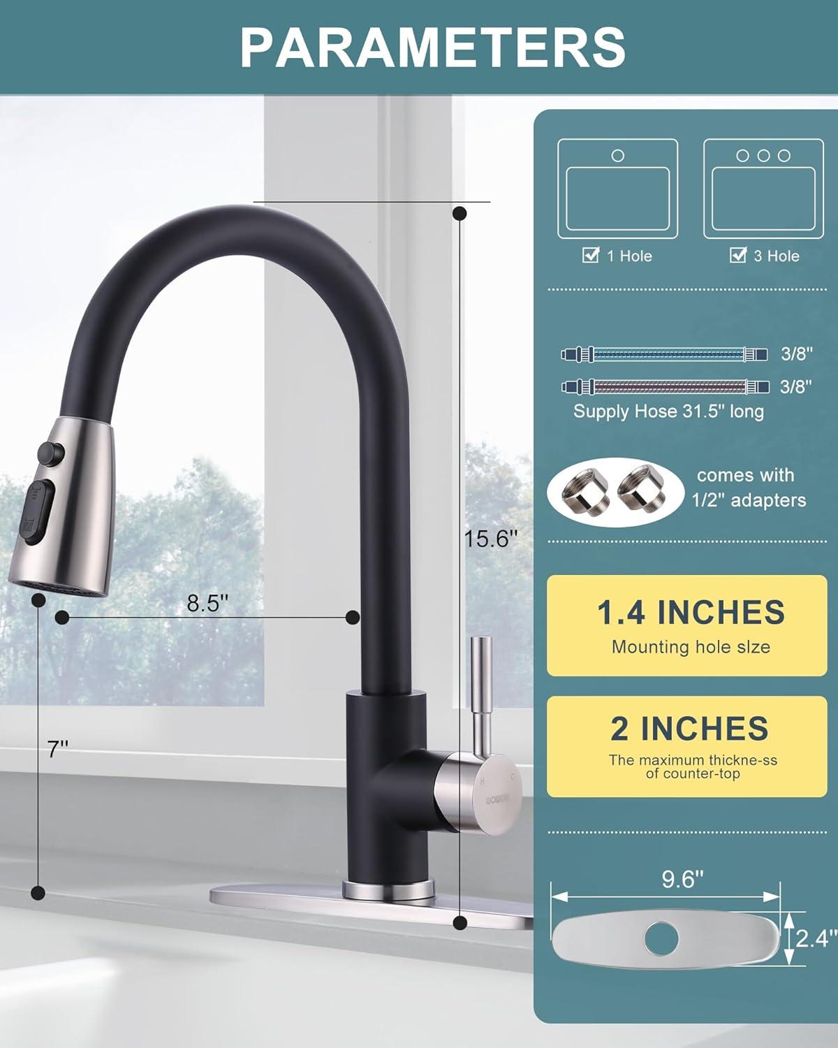 High Arc Pull Down Kitchen Faucet with Sprayer