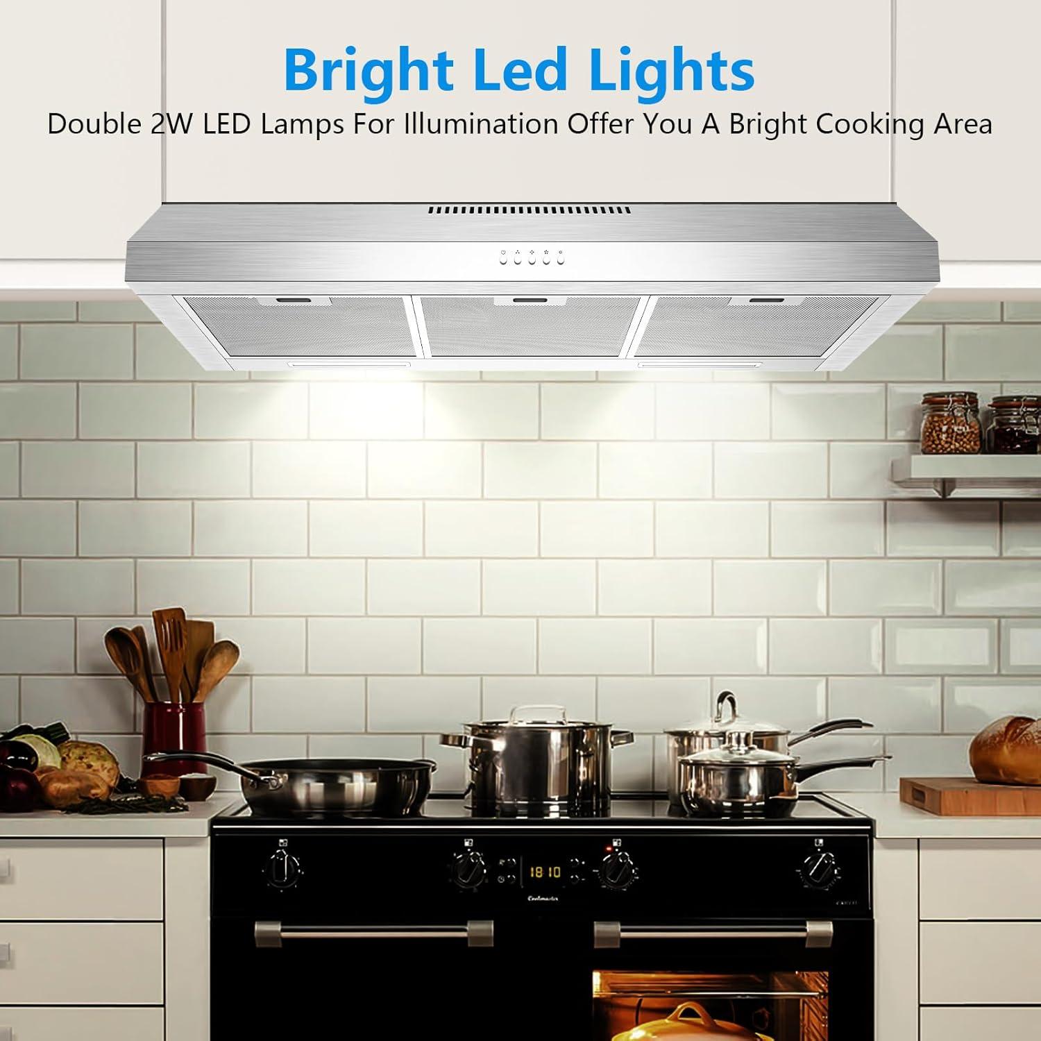 36-Inch Stainless Steel Convertible Under Cabinet Range Hood