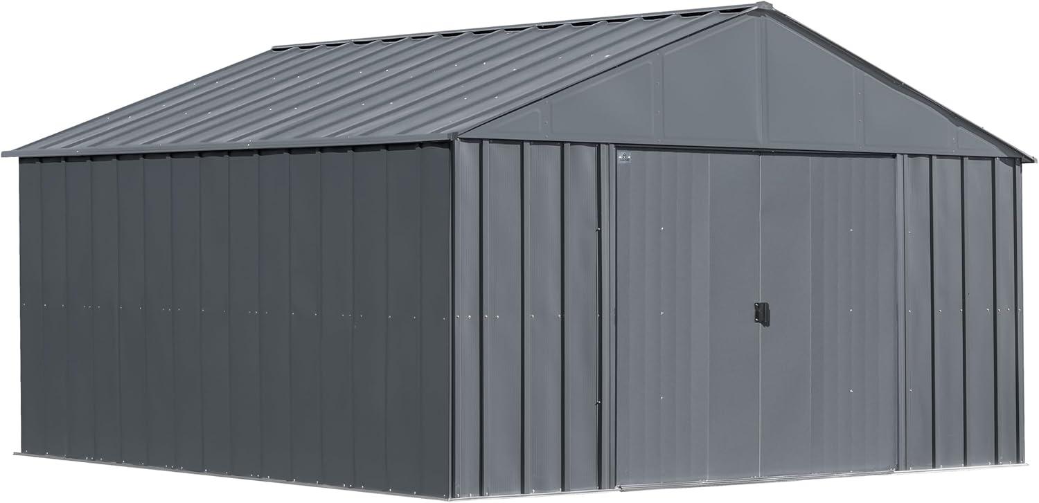 12 ft. W x 12 ft. D Galvanized Steel Storage Shed