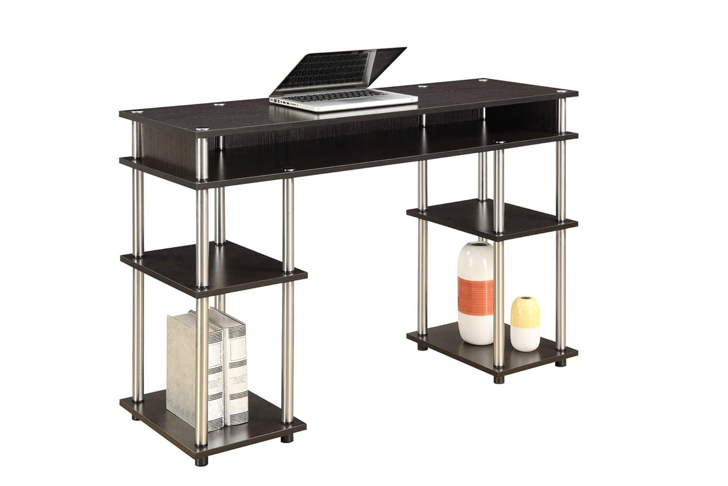 Convenience Concepts Designs2Go 30 inches Tall No Tools Student Desk with Shelves, Espresso