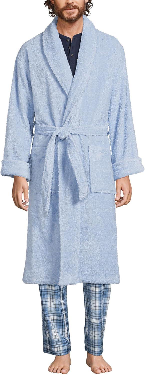 Lands' End Men's Calf Length Turkish Terry Robe