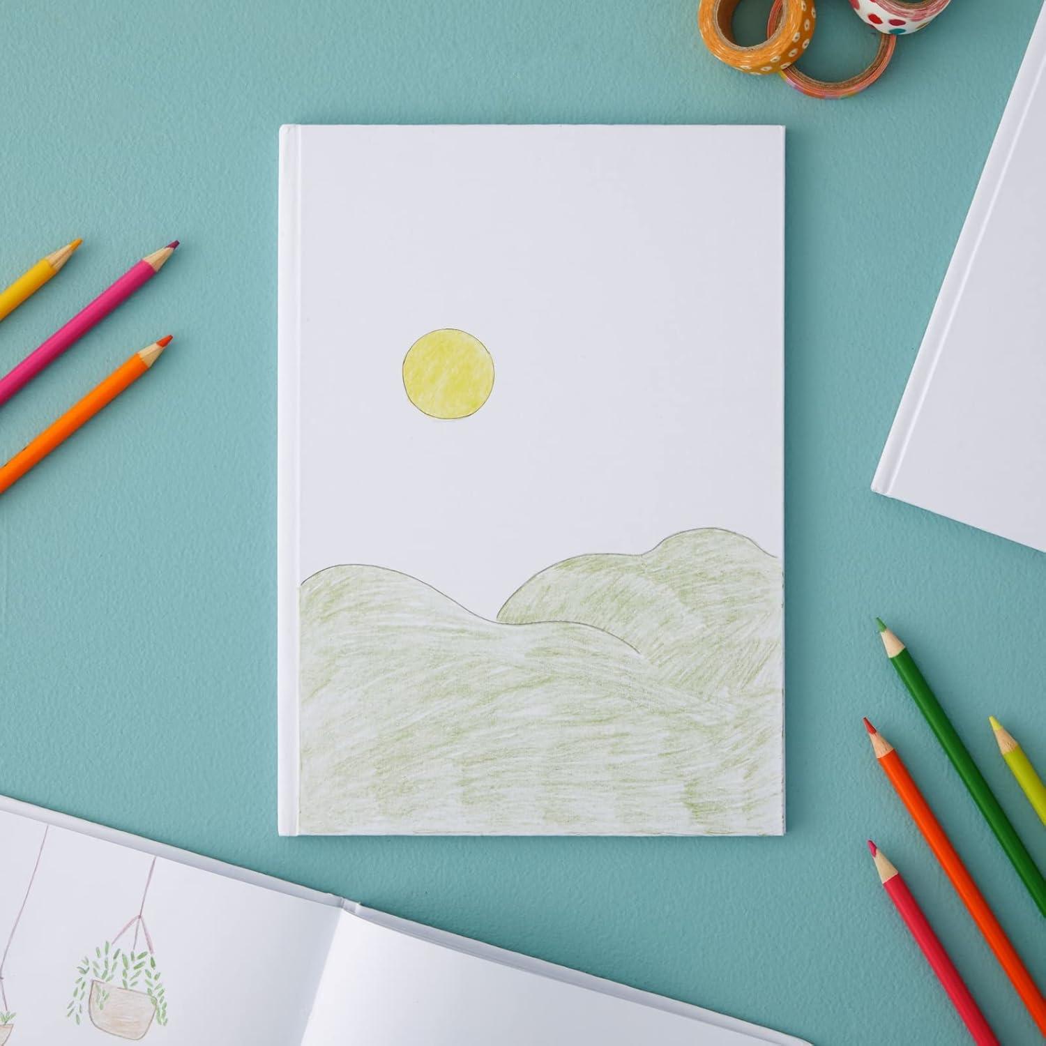 Paper Junkie White Hardcover Blank Books for Kids to Write Stories, 8.5x11 Unlined Journals for Students (36 Pages, 3 Pack)