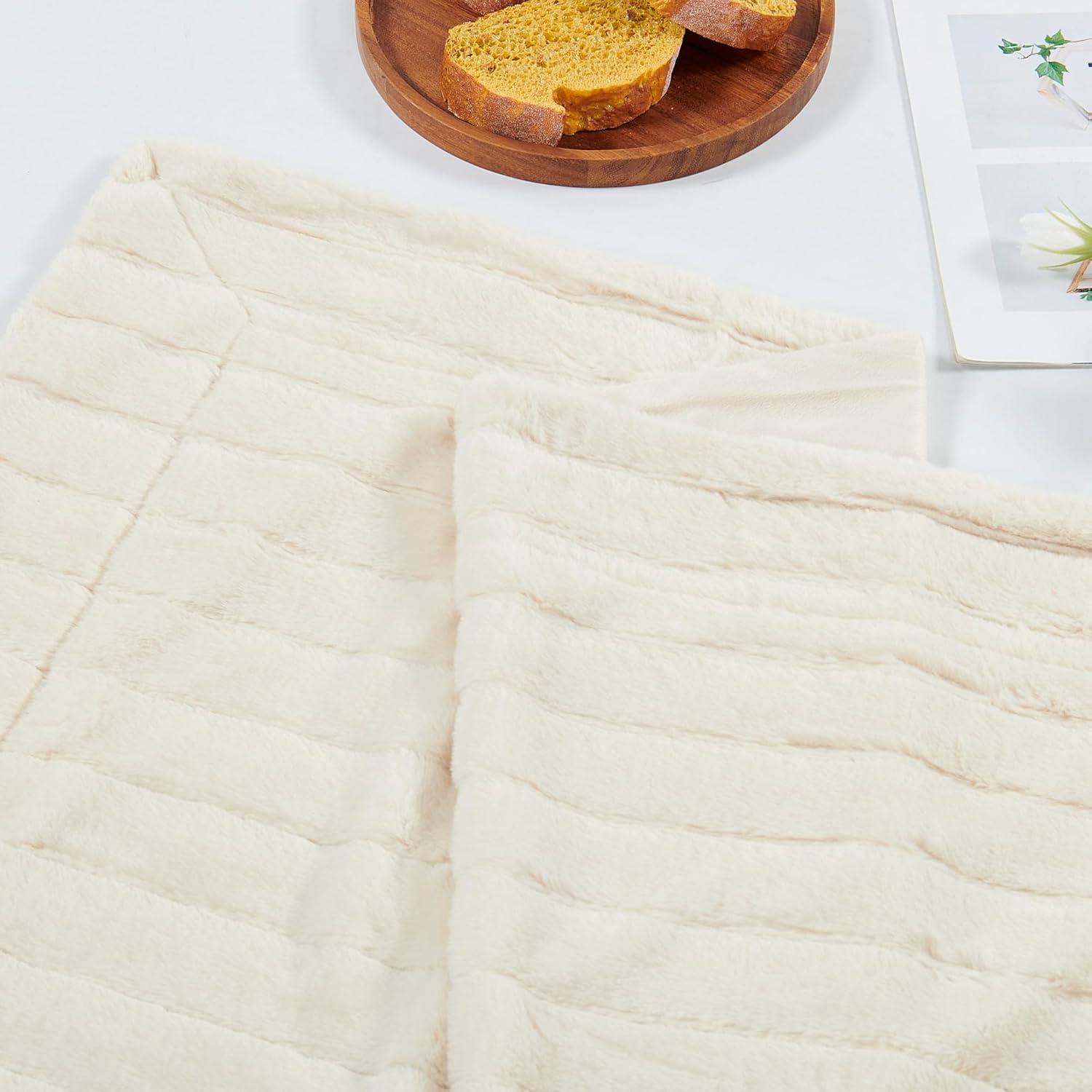 Home Soft Things Luxury Rabbit Faux Fur Throw Blanket