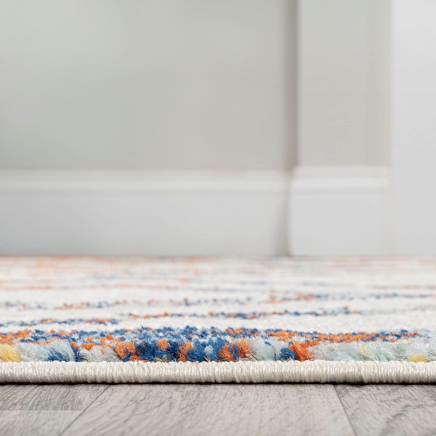 JONATHAN Y Amir Moroccan Beni Souk Ivory/Blue/Orange 5 ft. x 8 ft. Area Rug