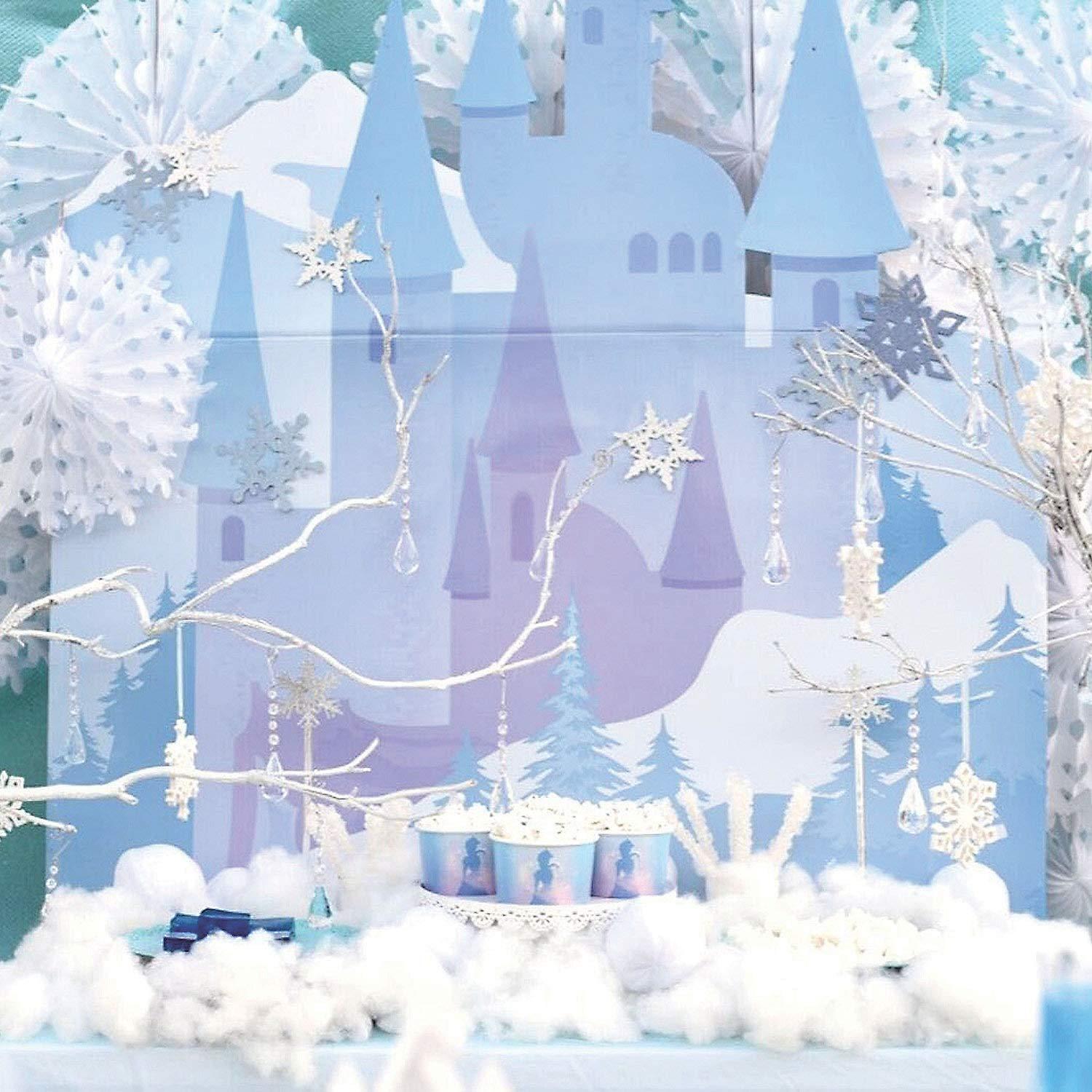 Winter Princess Pastel Blue and Purple Cardboard Castle Stand-Up