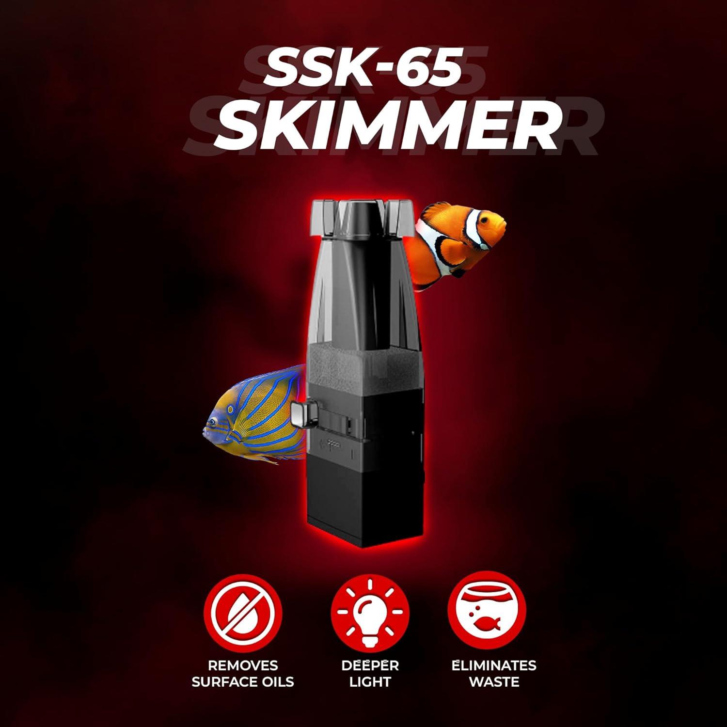 Aquatop Aquarium Surface Skimmer, 65 gallons per hour for Fish Tanks up to 100 gallons, SSK-65