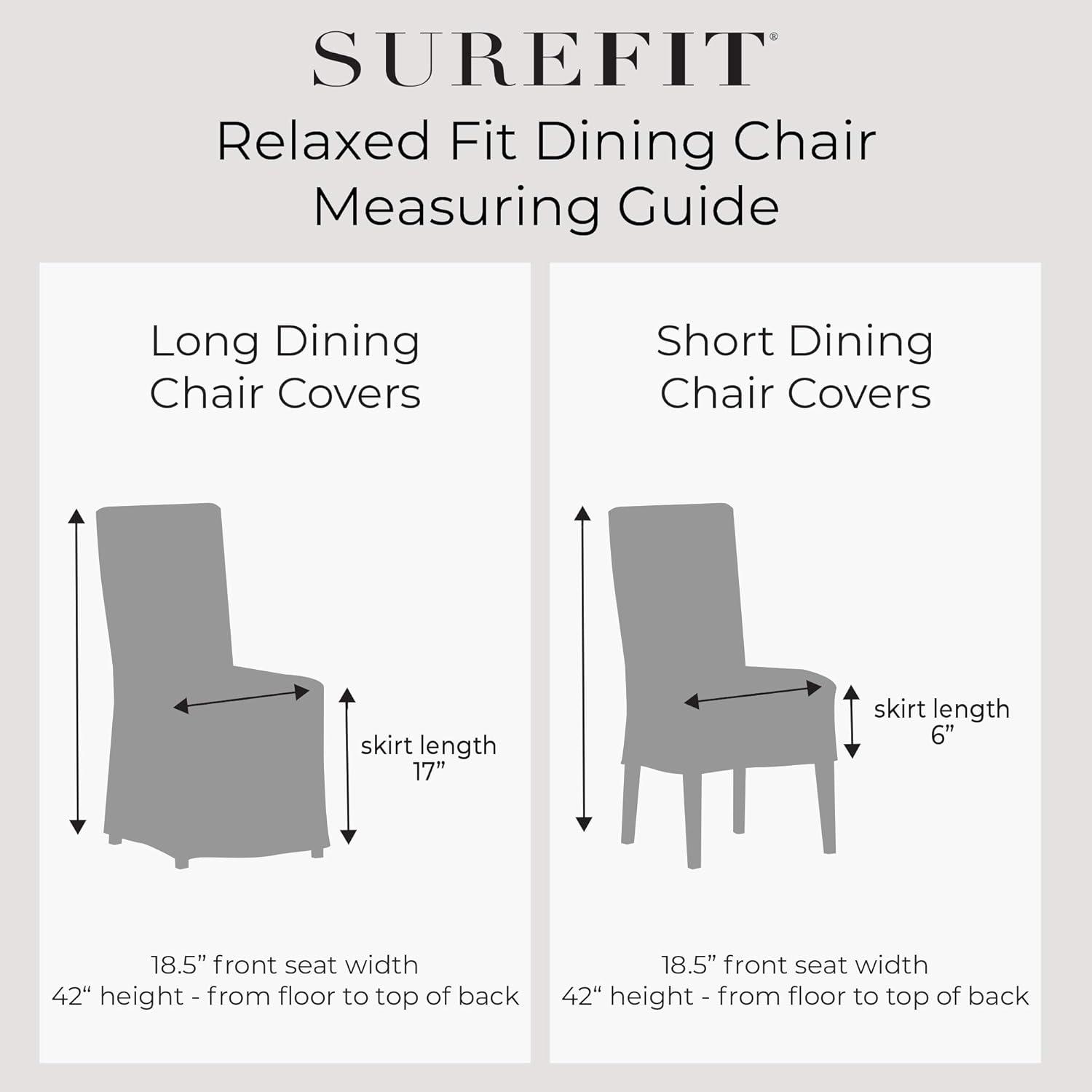 SureFit Matelasse Damasco Funda Larga para Silla de Comedor, Funda para Muebles para Silla de Comedor, Lavable a Máquina, Blanco