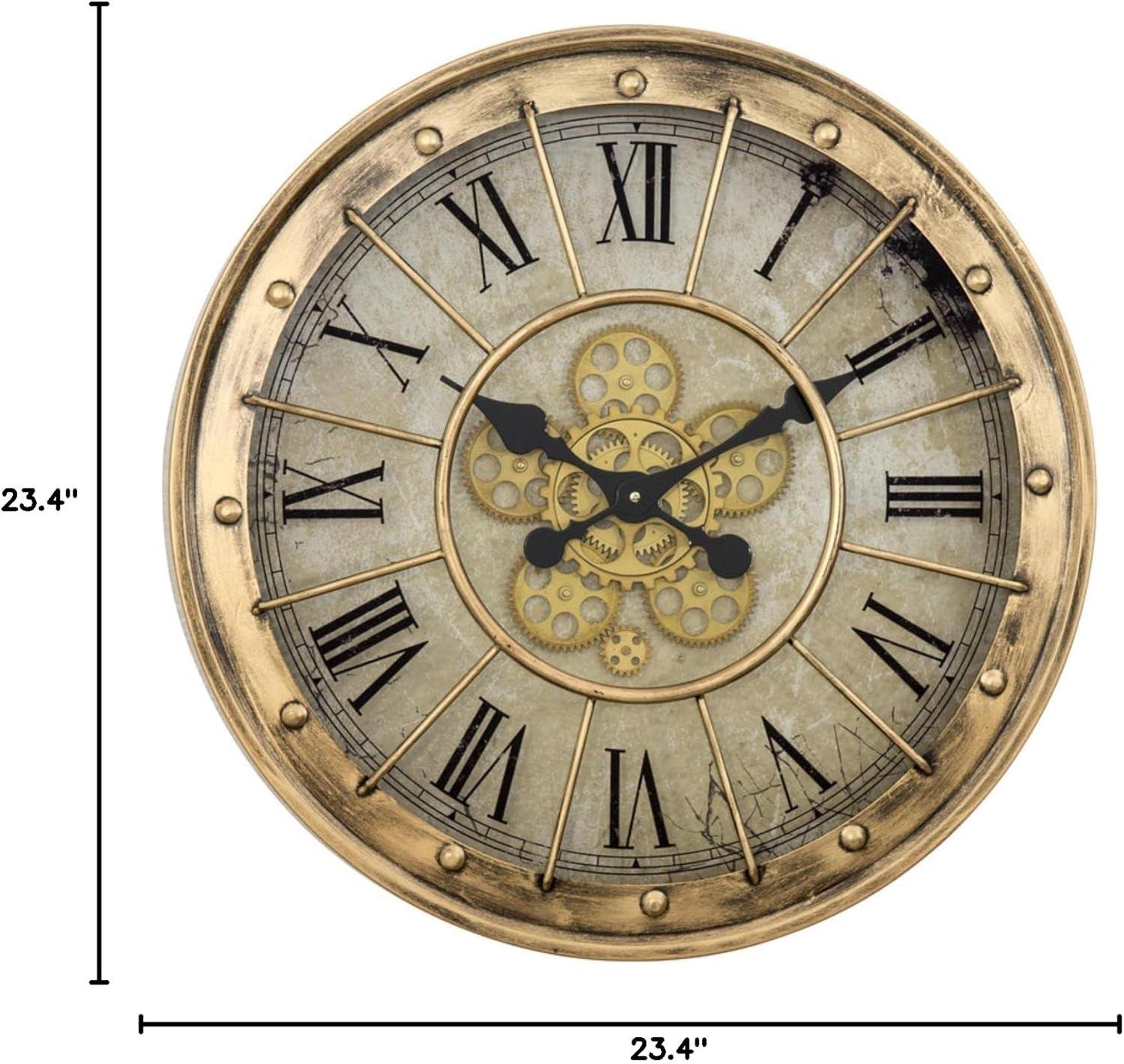 Yosemite Home Decor Gilded Round Gear Clock