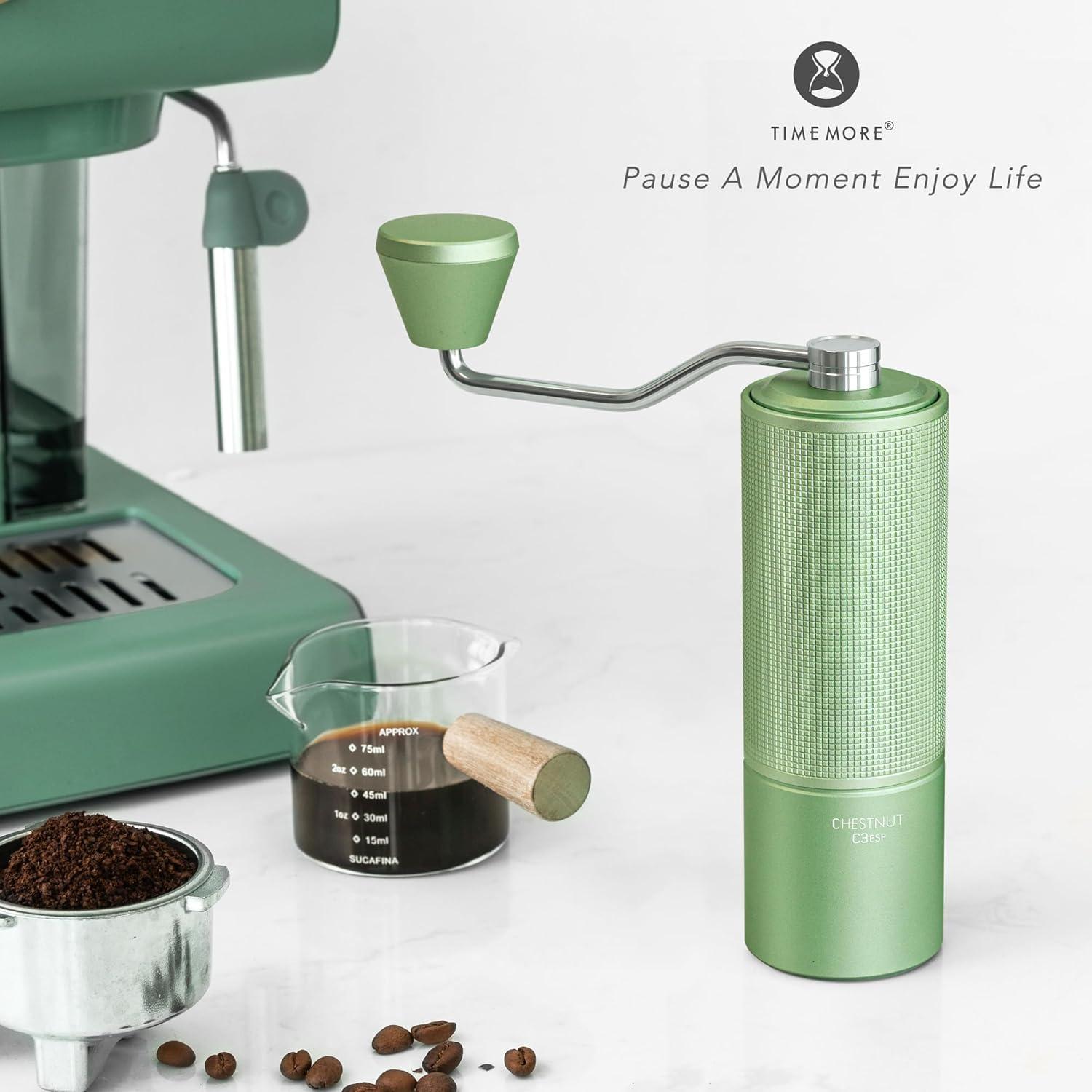 APPENIN WINTER PARK CORP Chestnut C3 ESP Manual Coffee Grinder, Hand Coffee Grinder With Internal Adjustable Grind Setting, Stainless Steel S2C Conical Burr Coffee Grinder, For Espresso To French Press - Green