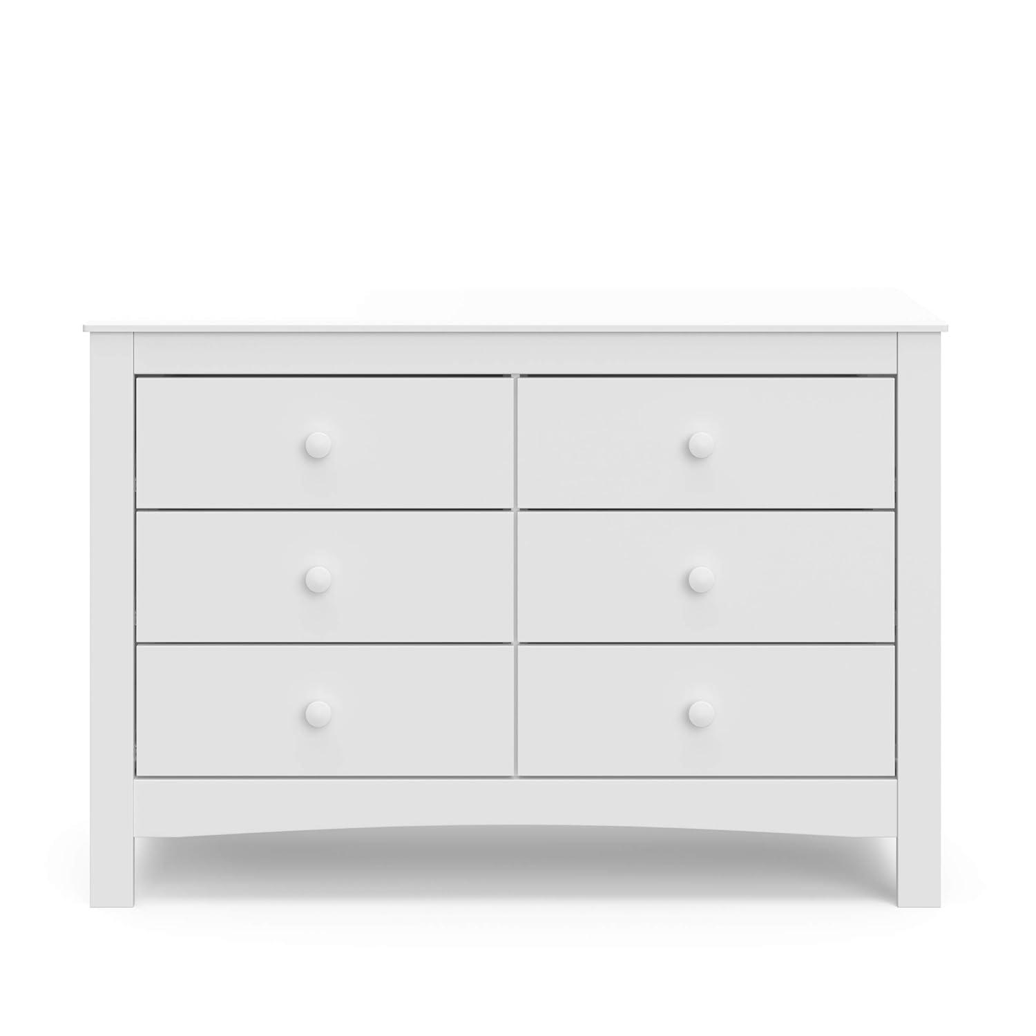 Noah White 6-Drawer GREENGUARD Certified Double Dresser