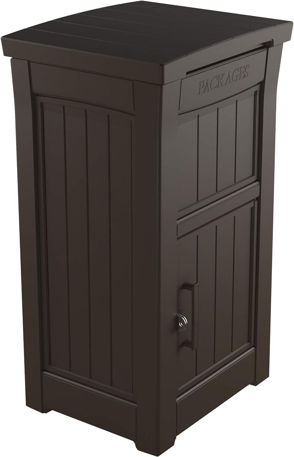 Keter Brown Package Delivery Box for Porch with Lockable Secure Storage Compartment