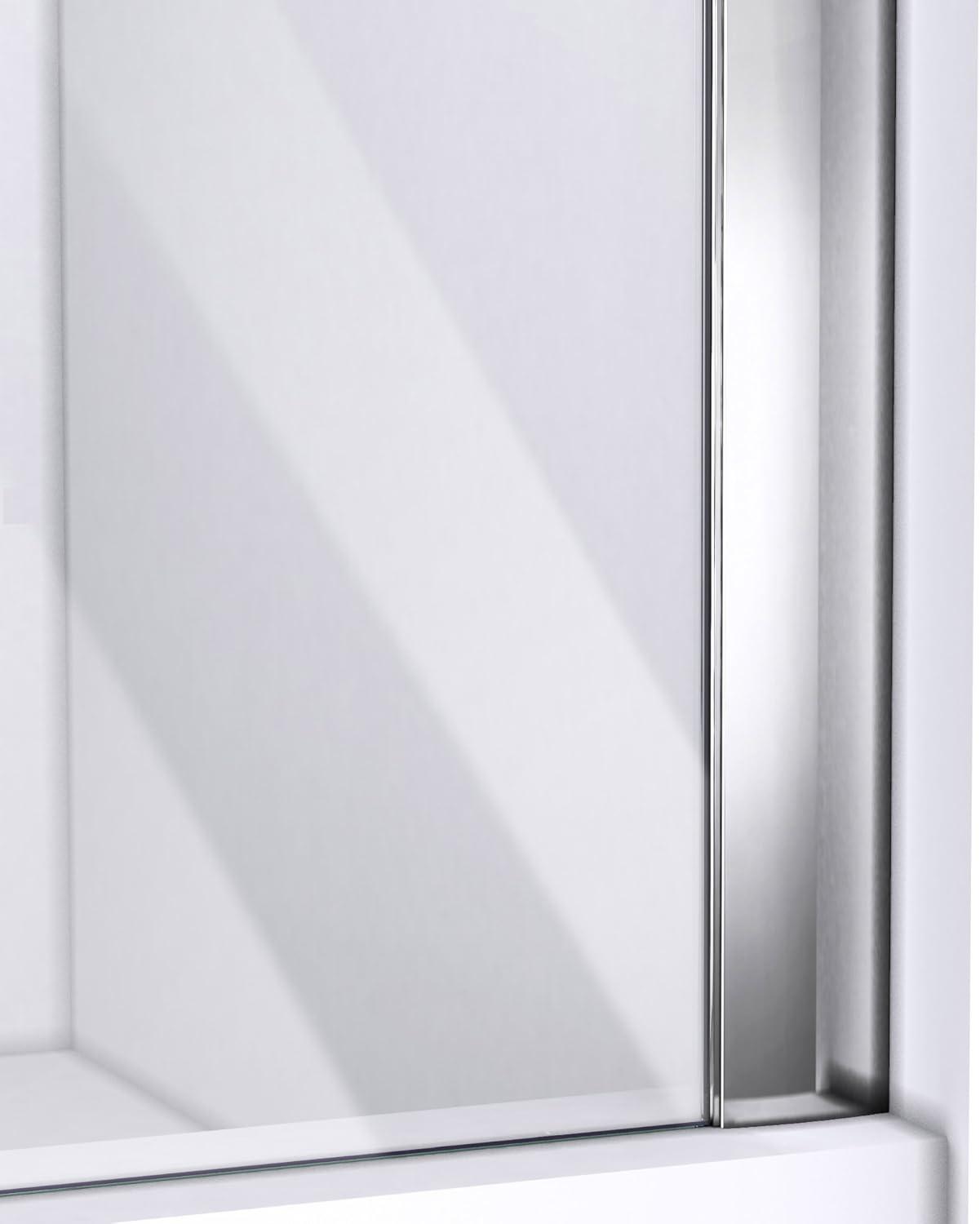 Allure 60" Frameless Chrome Pivot Shower Door with Clear Glass