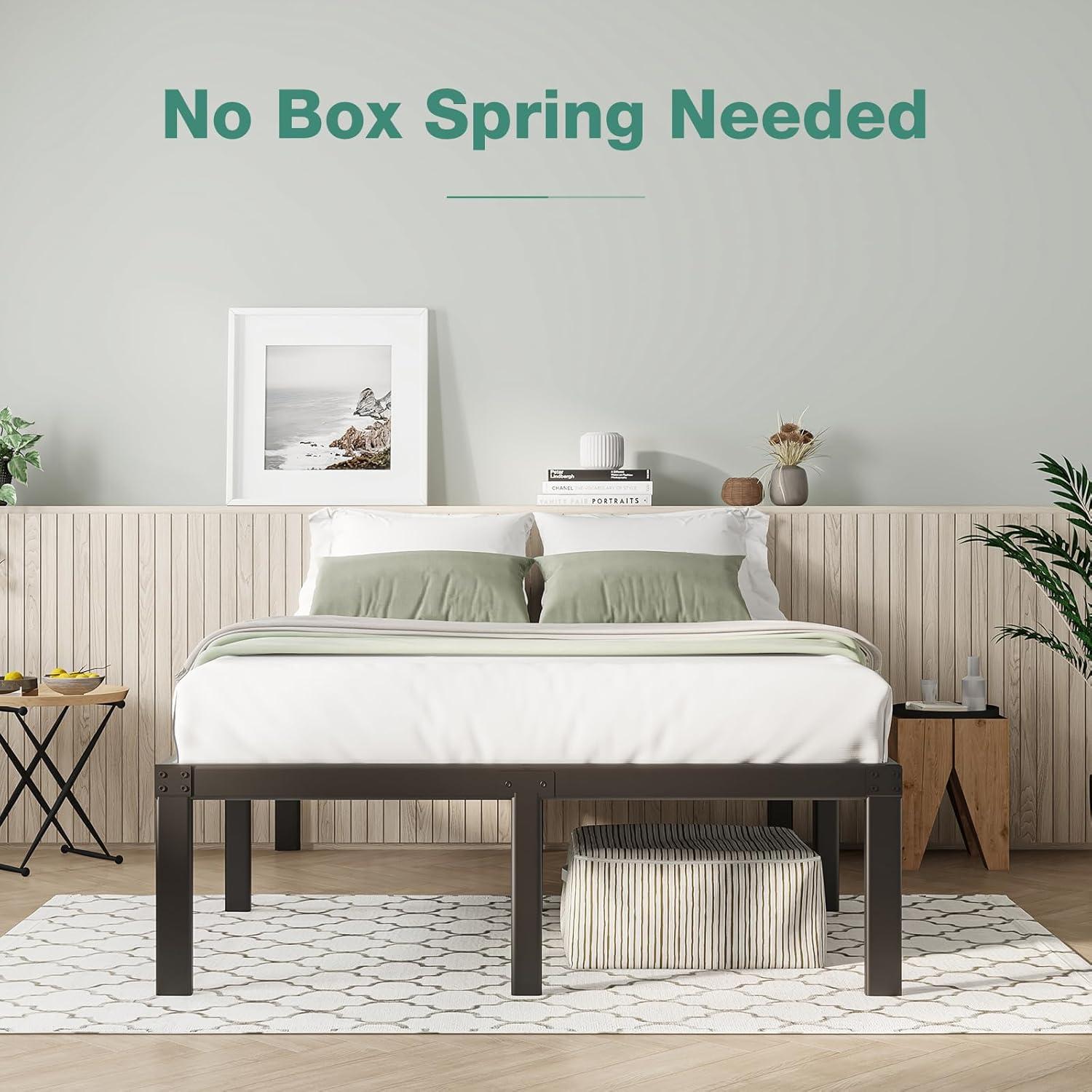 Novilla King Size Bed Frame, 14 Inch Metal Platform Bed Frame King Size with Storage Space Under Bed, Heavy Duty Steel Slat Support, Easy Assembly, No Box Spring Needed