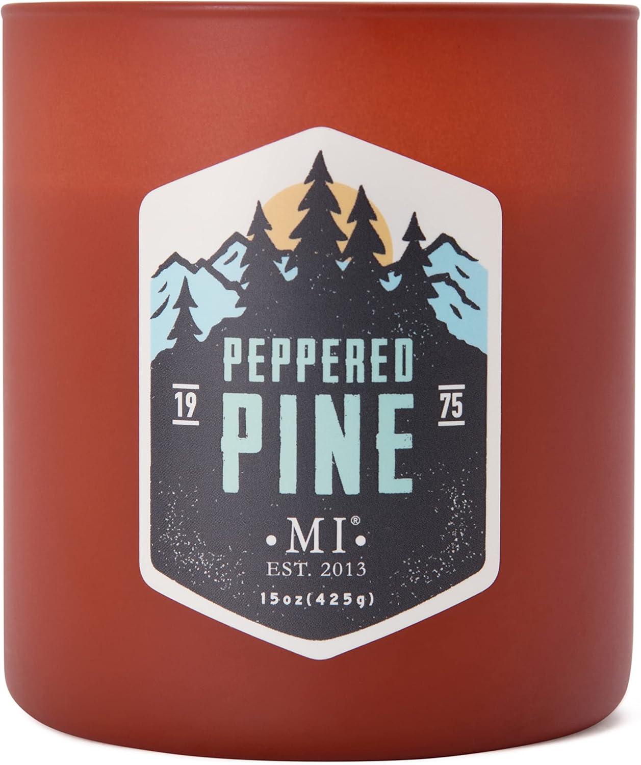 Manly Indulgence All American Peppered Pine Scented Jar Candle, 2 Wick, 15 oz, 60h Burn, Aromatic