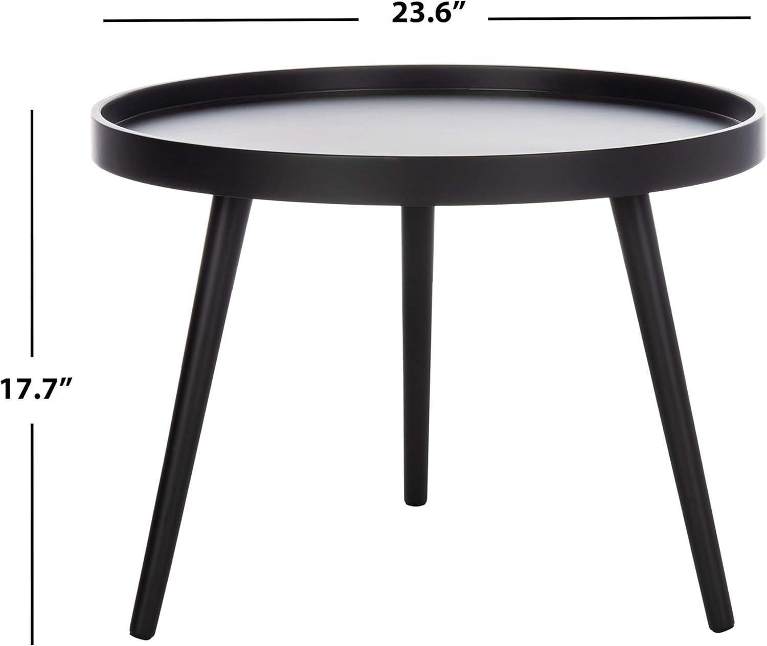 Fritz Round Tray Side Table - Black - Safavieh.